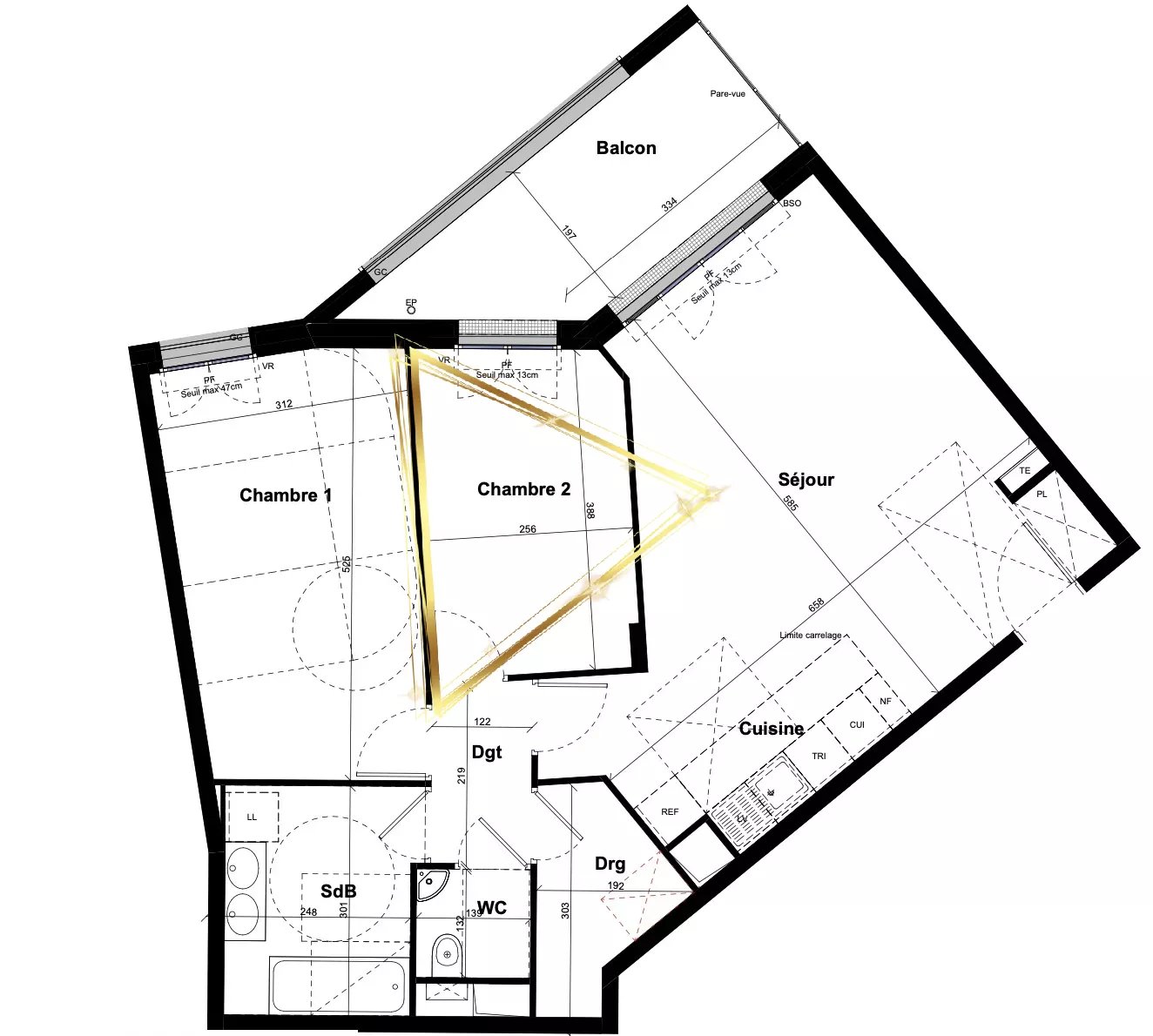 Coeur de ville - Appartement 3 pièces avec balcon et parking inclus