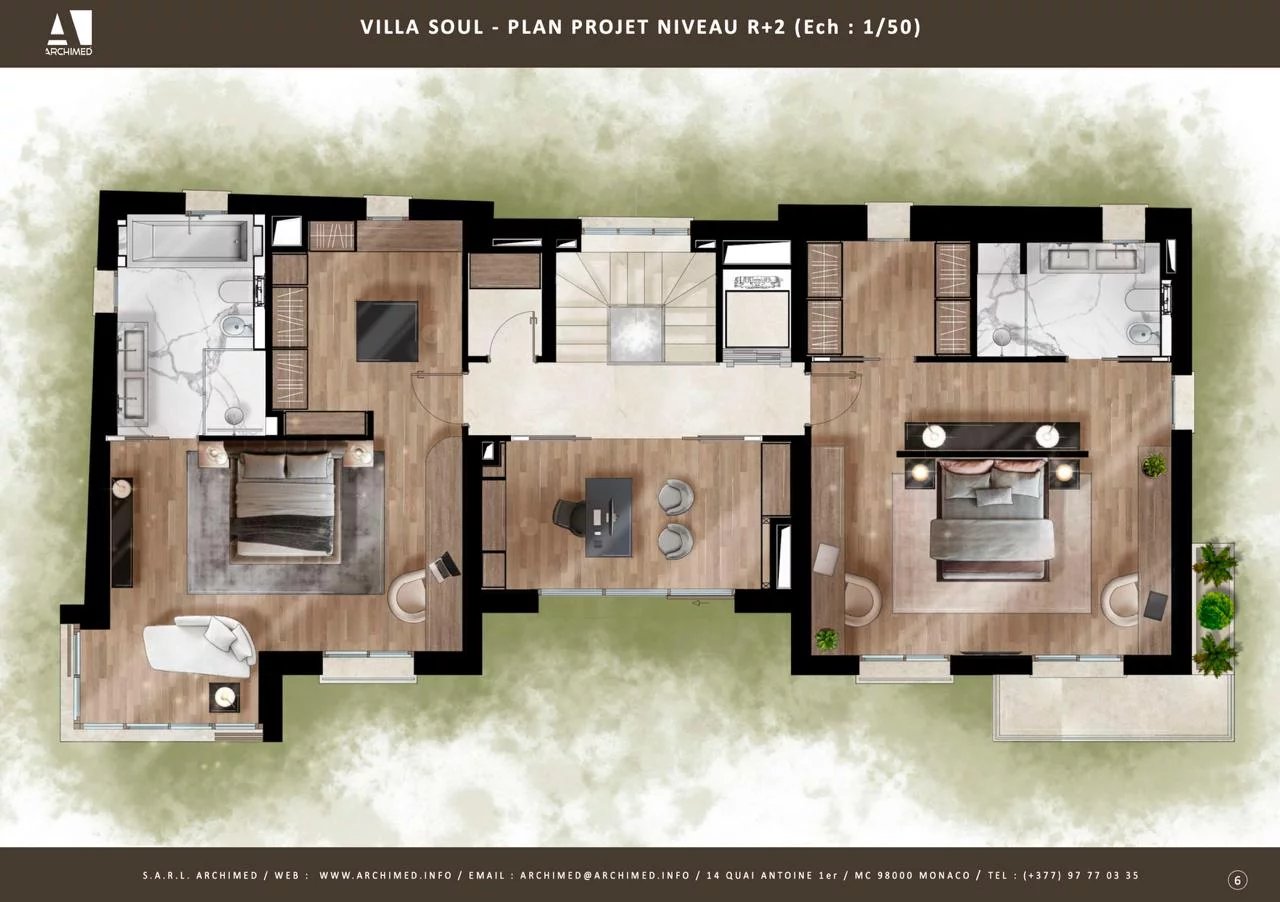 Roquebrune Cap Martin, limite Principauté de Monaco, projet villa 400 m2  garage 100 m2, piscine