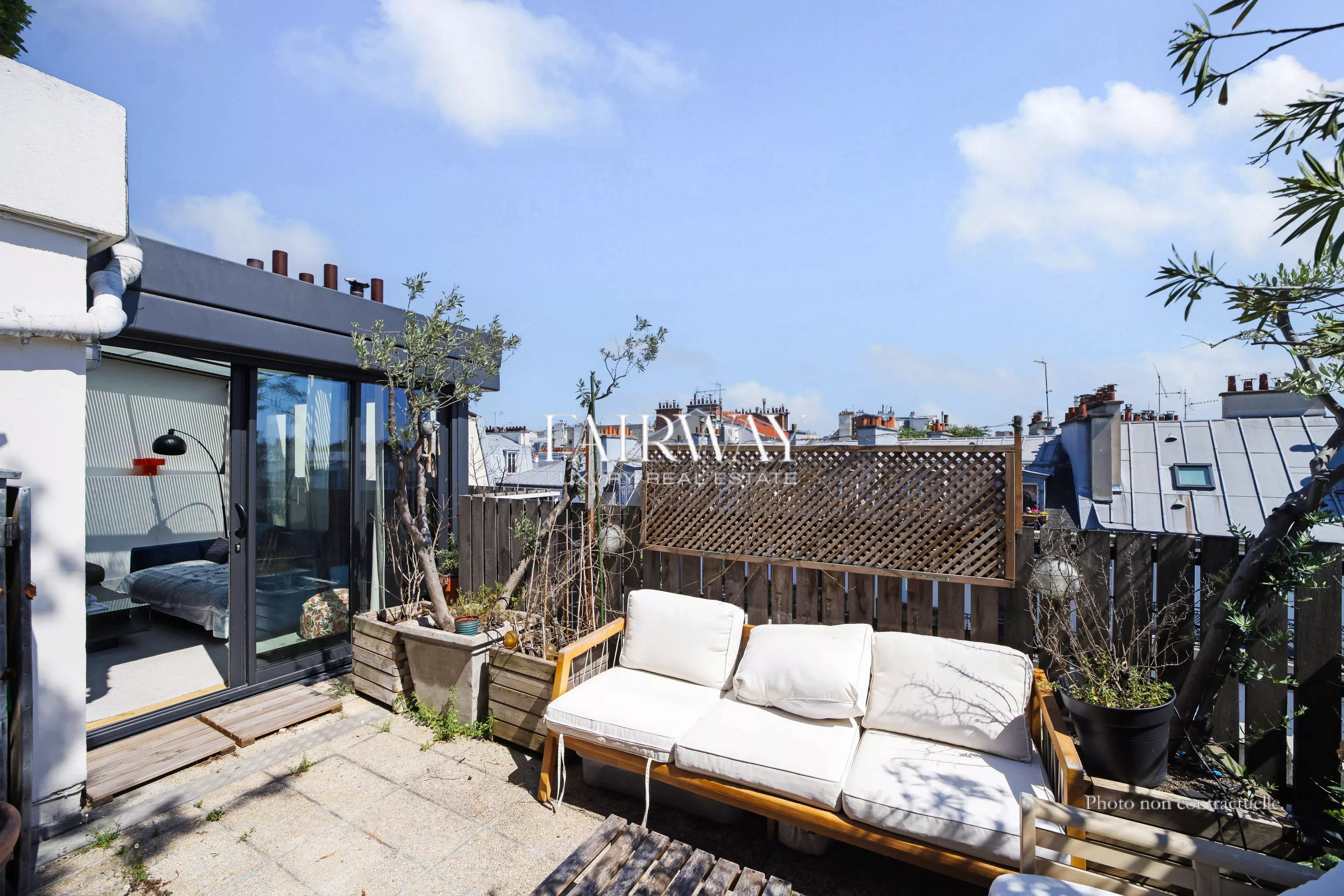 Batignolles - Superbe  2 pièces climatisé avec terrasse et vue Tour Eiffel