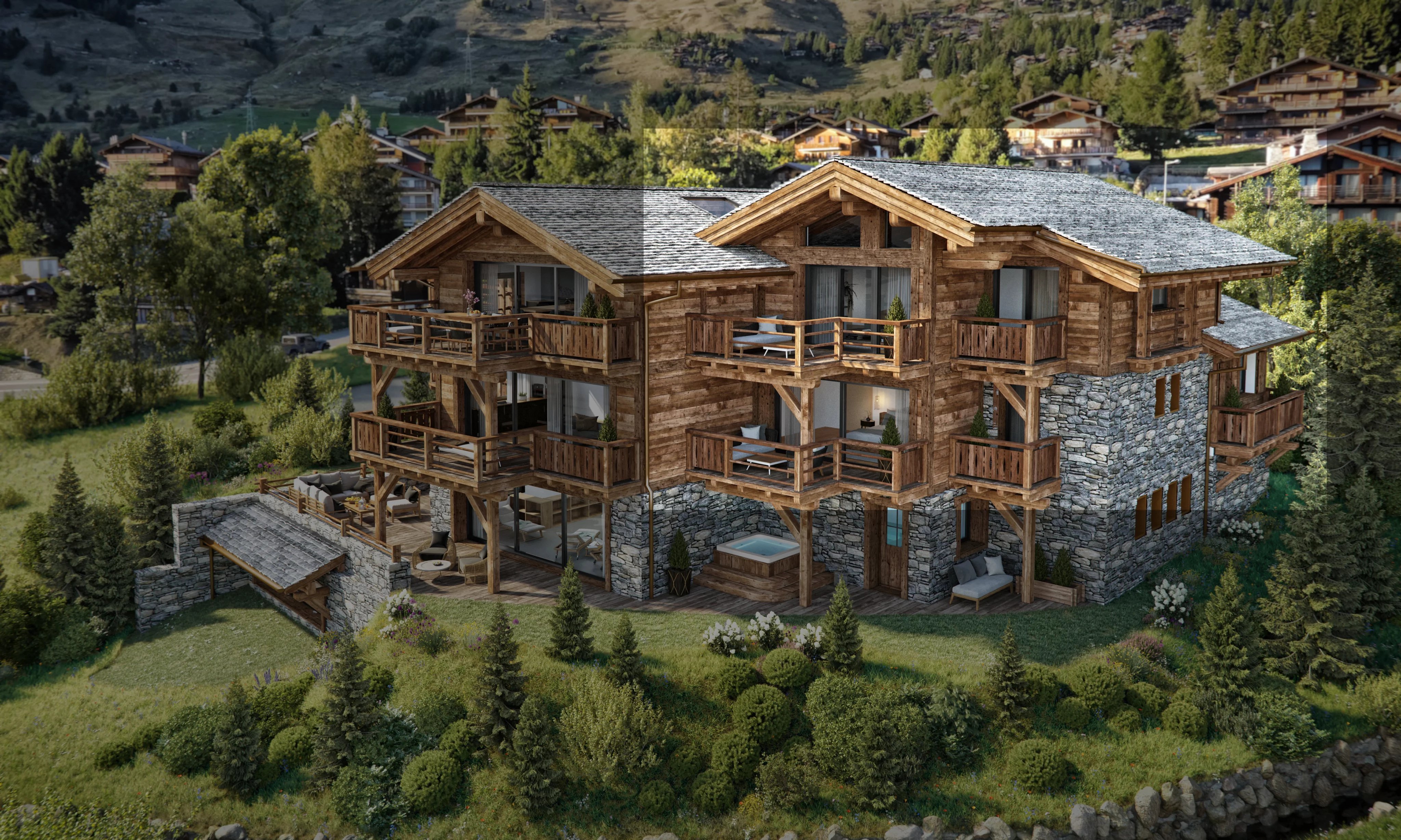 Elegantes Duplex in Verbier mit Pool und Spa