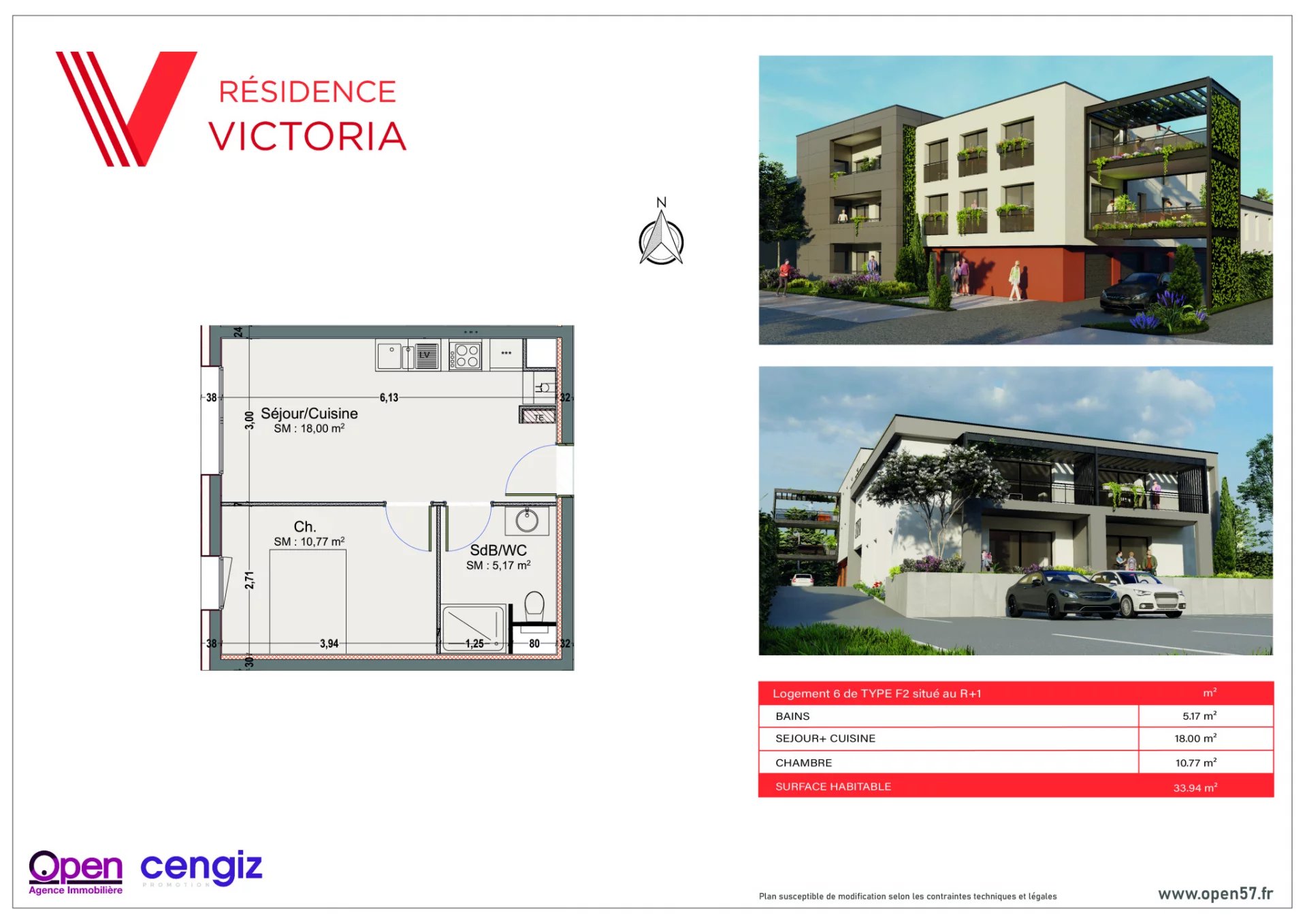Thionville-Beuvange, Résidence Victoria, Appartement Studio