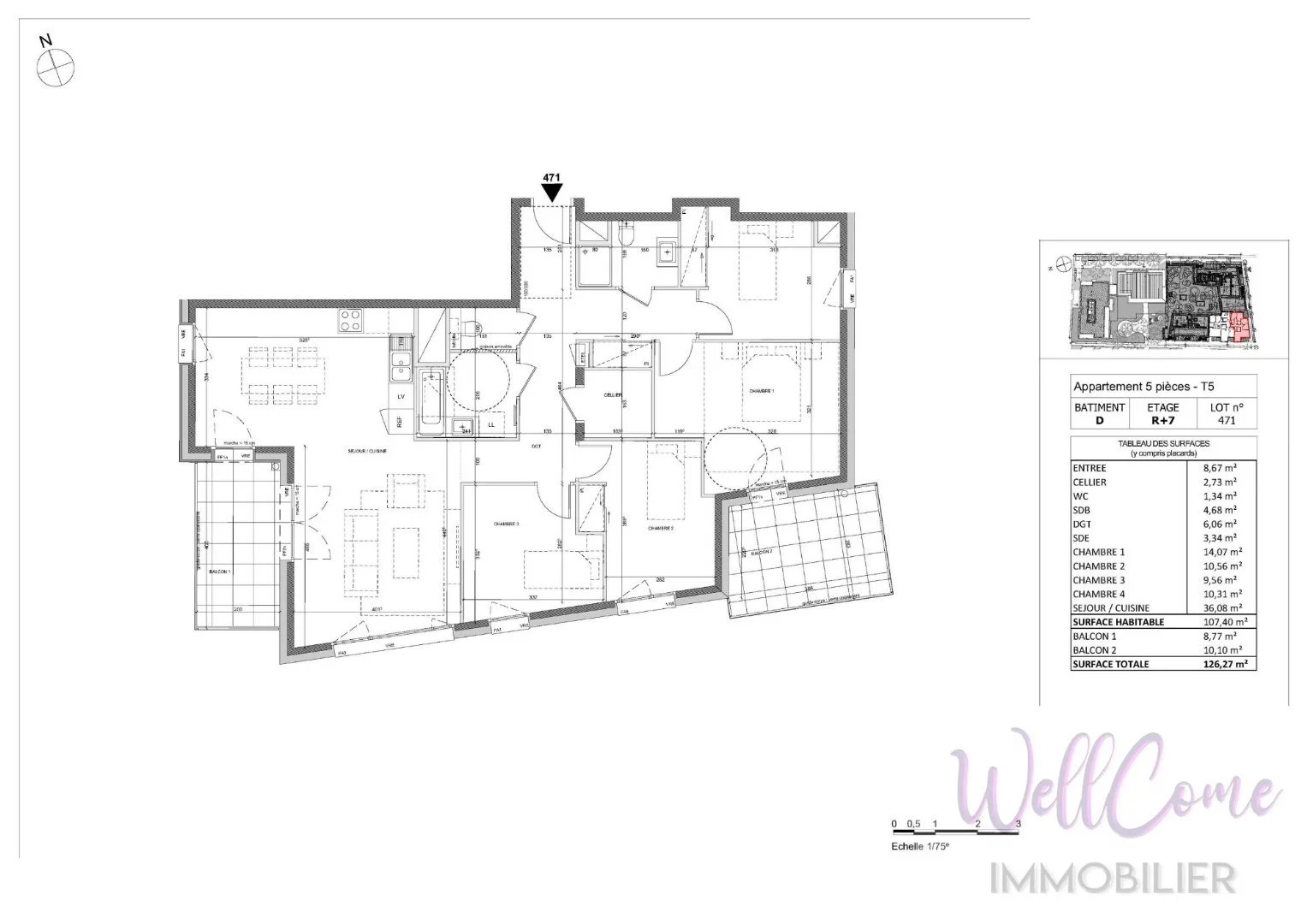 Appartement neuf T5 107m² en Attique + Garage double - Passage de Flore à Annecy
