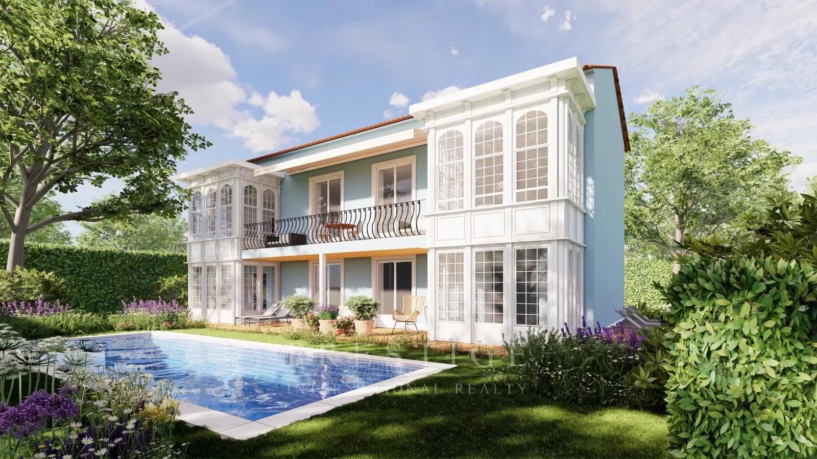 Super Magagnosc, villa  en cours de rénovation, vue mer, 2 appartements, piscine