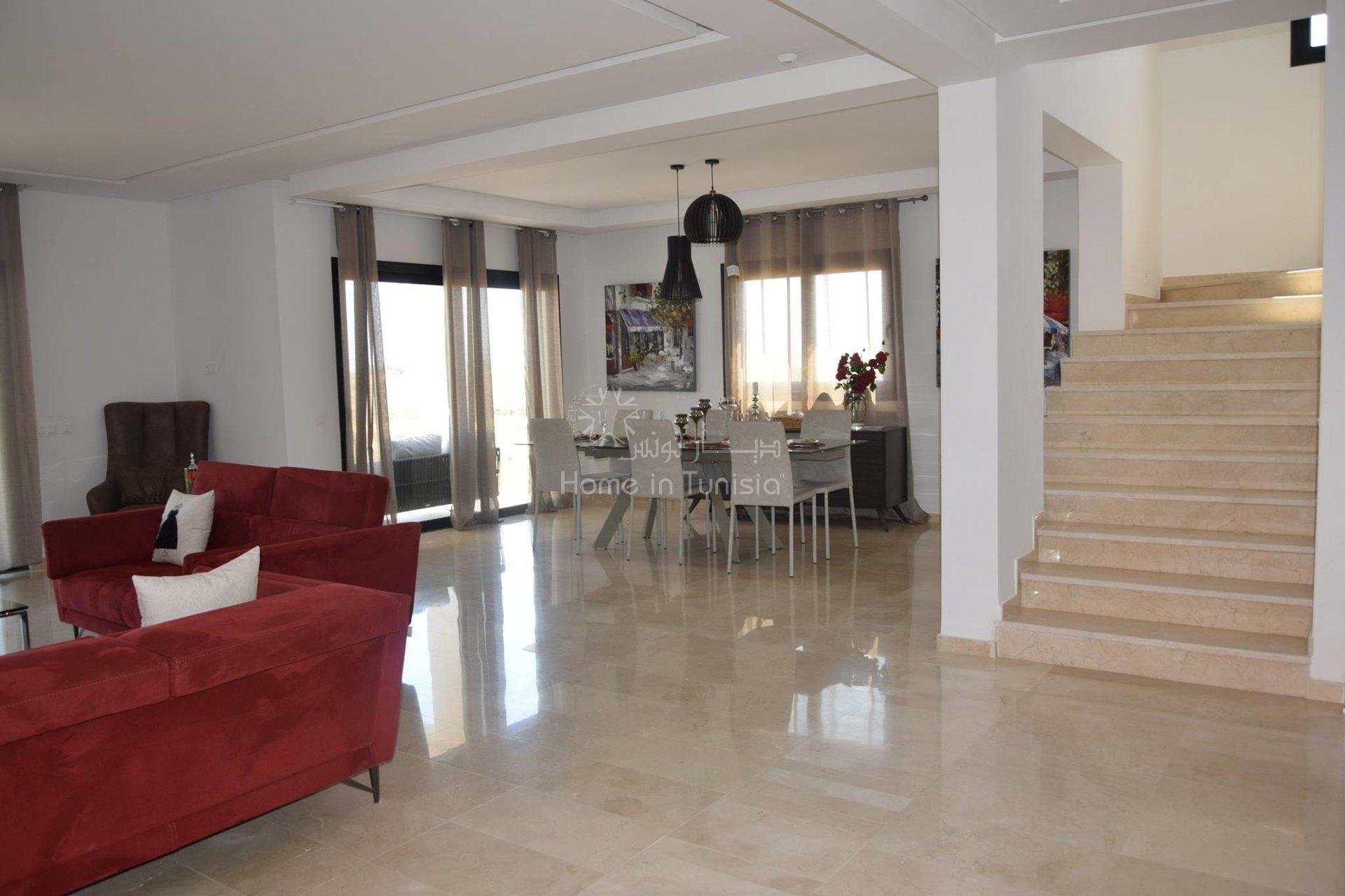 Tunis Bay résidentiel golf villa Oceanos jumelée 3 chambres terrasse jardin piscine privee