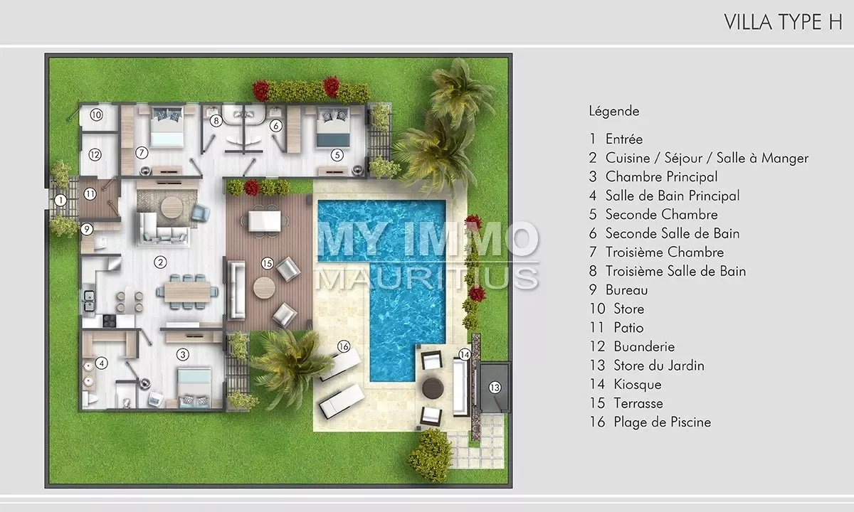 New villa 3 bedrooms en suite