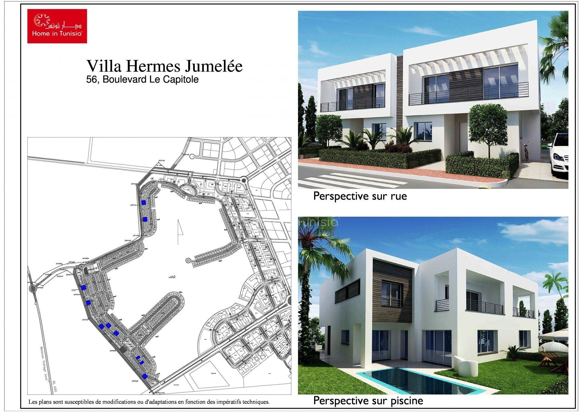 Villa golf jumelée neuve de 277.77 m2 avec 4 chambres terrasse jardin piscine