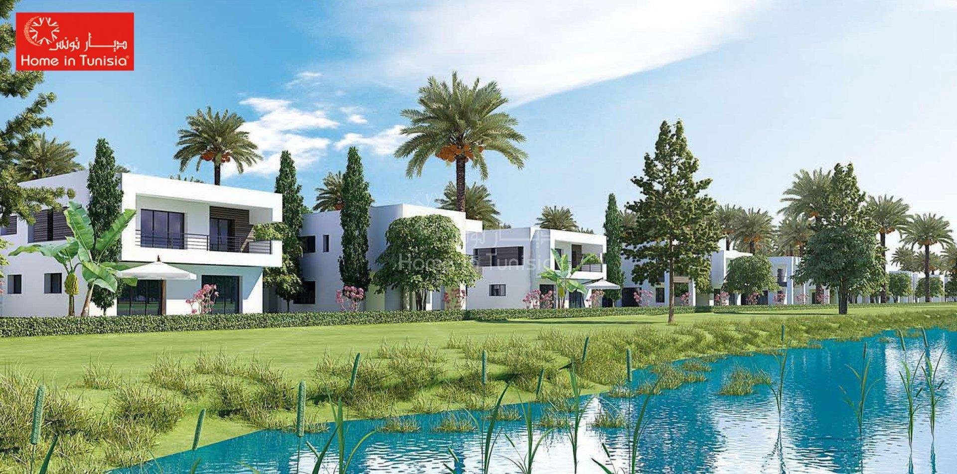 Villa golf jumelée neuve de 278.77 m2 avec 4 chambres terrasse jardin piscine