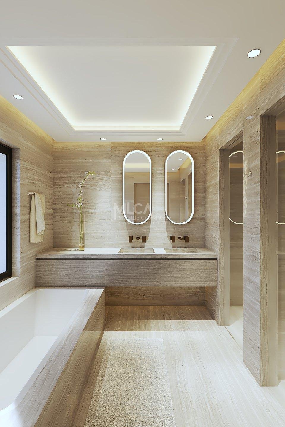 Bathroom Natural light Wooden floor