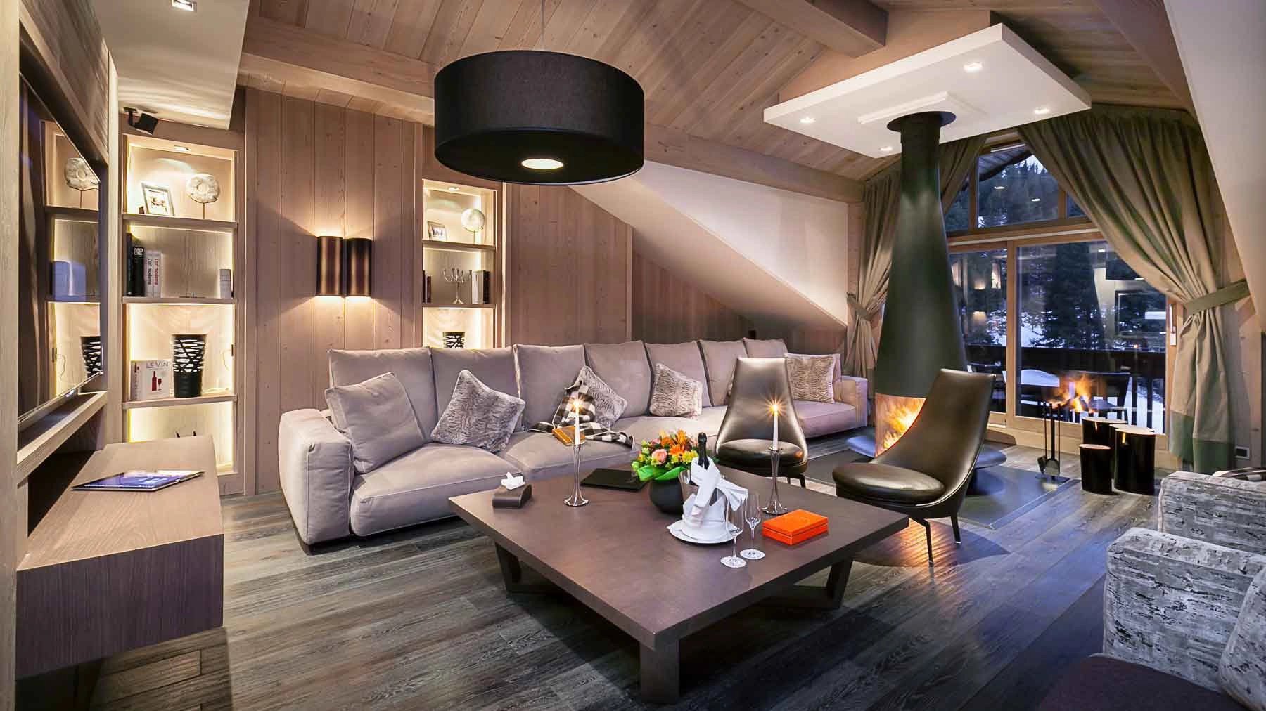 Living-room Wooden floor Skylight