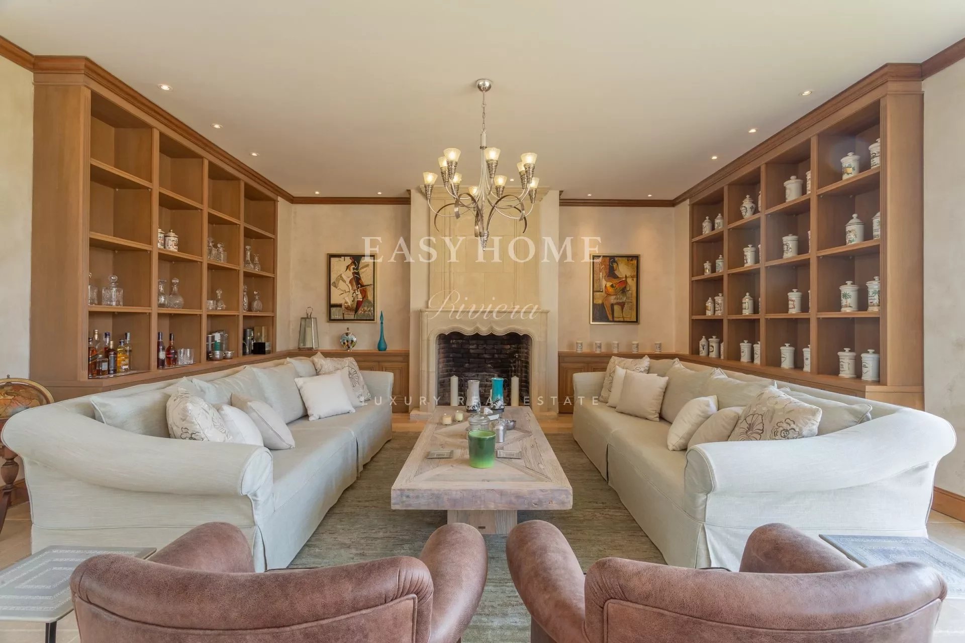 Living-room Chandelier Fireplace