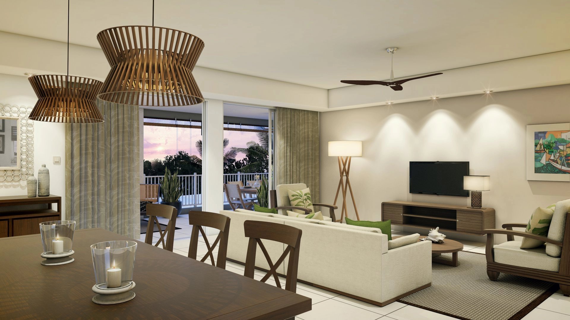 A choice of apartments and penthouses with luxury tropical furnitures