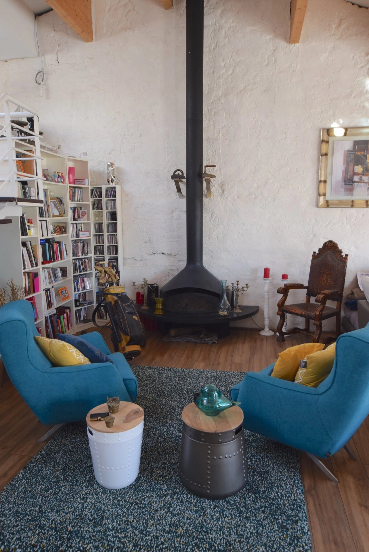 Living-room Wooden floor Fireplace