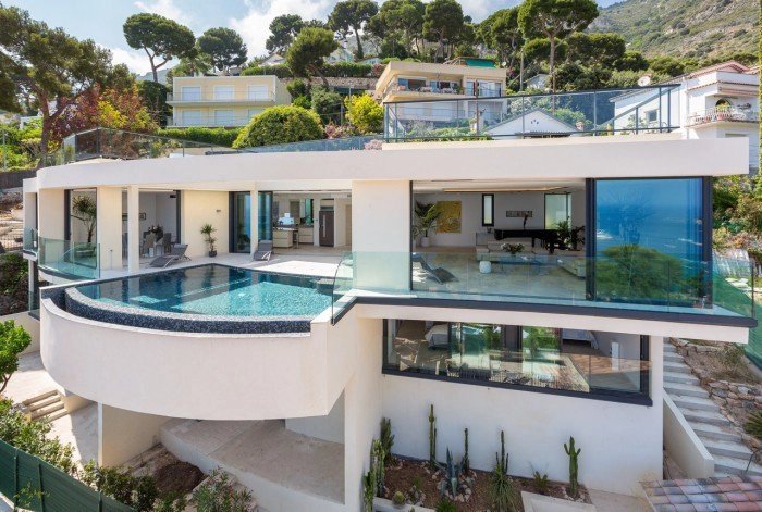 Eze - Luxueuse villa californienne avec vue mer panoramique