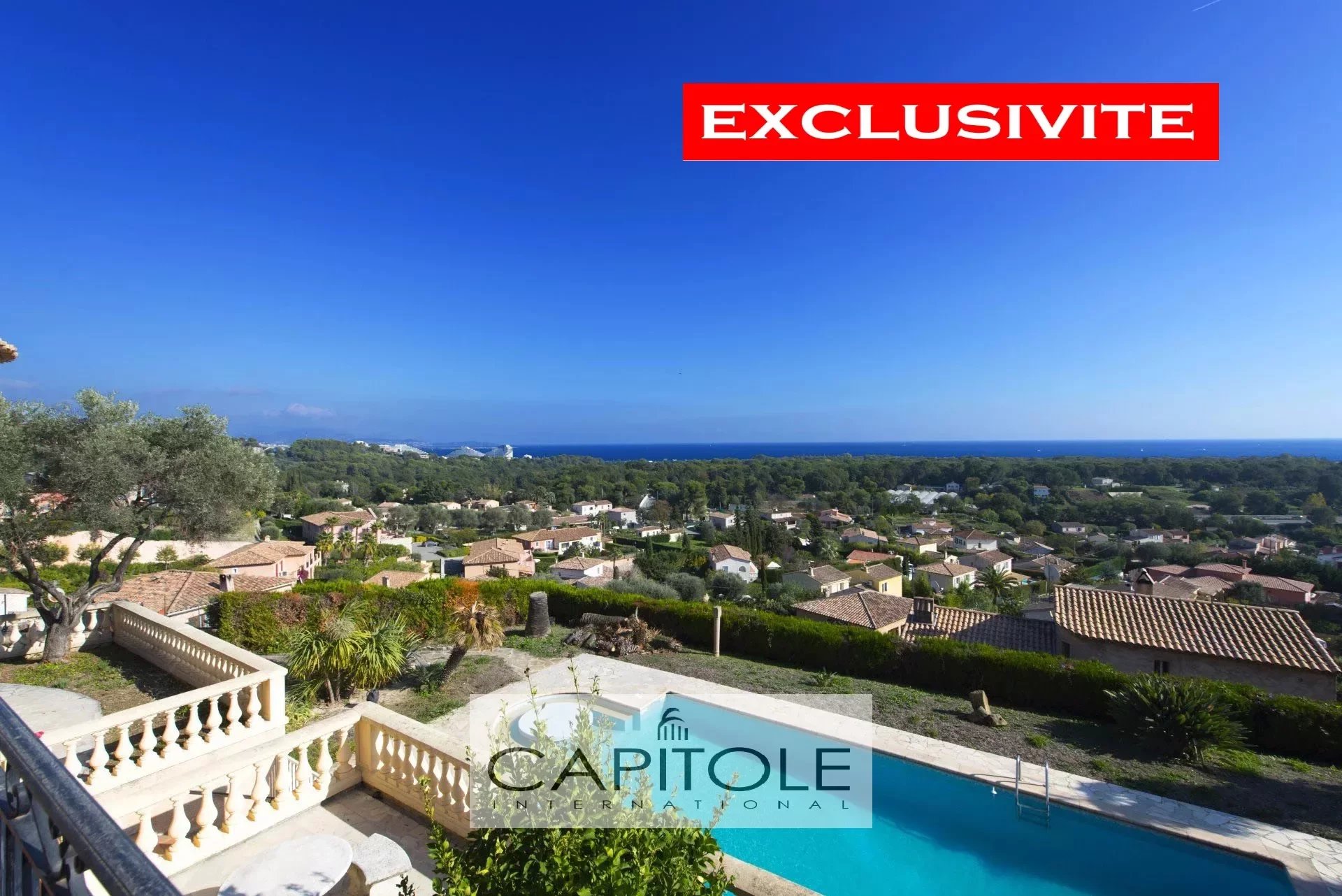 Biot- A vendre belle et grande villa de172 m² environ  avec piscine , garage et vue mer