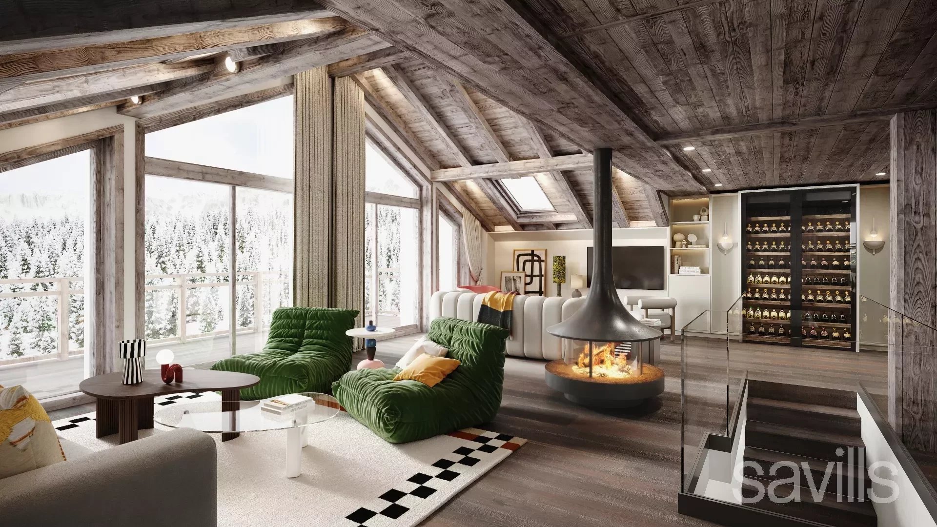 Luxury five bedroom chalet ideally placed for the ski slopes.