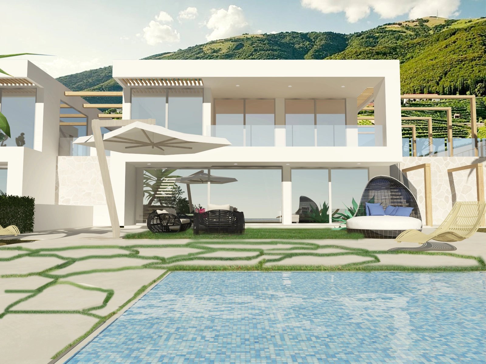 Mid construction villa with sea views