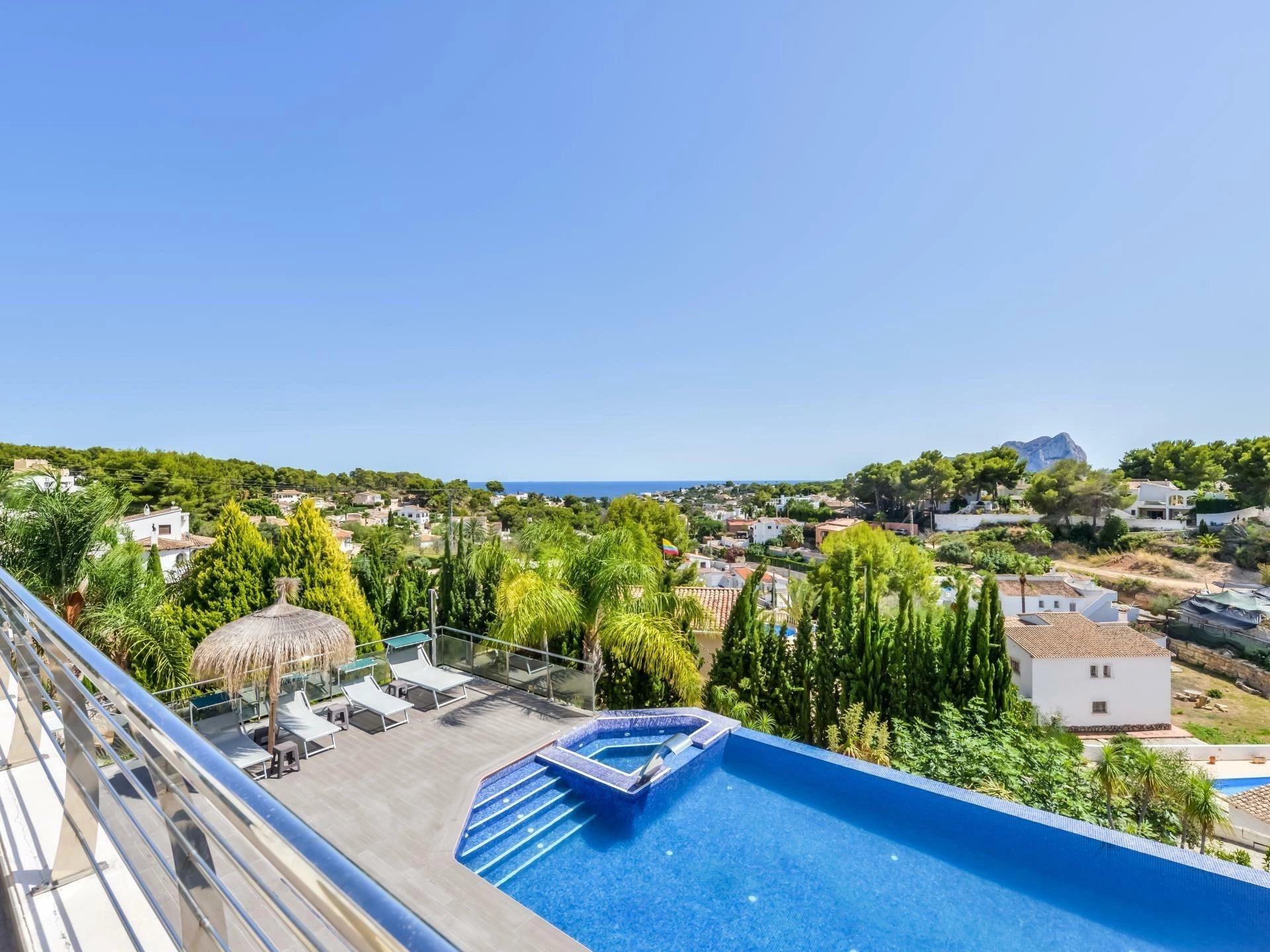 Spacious, luxurious modern villa with sea views and spa
