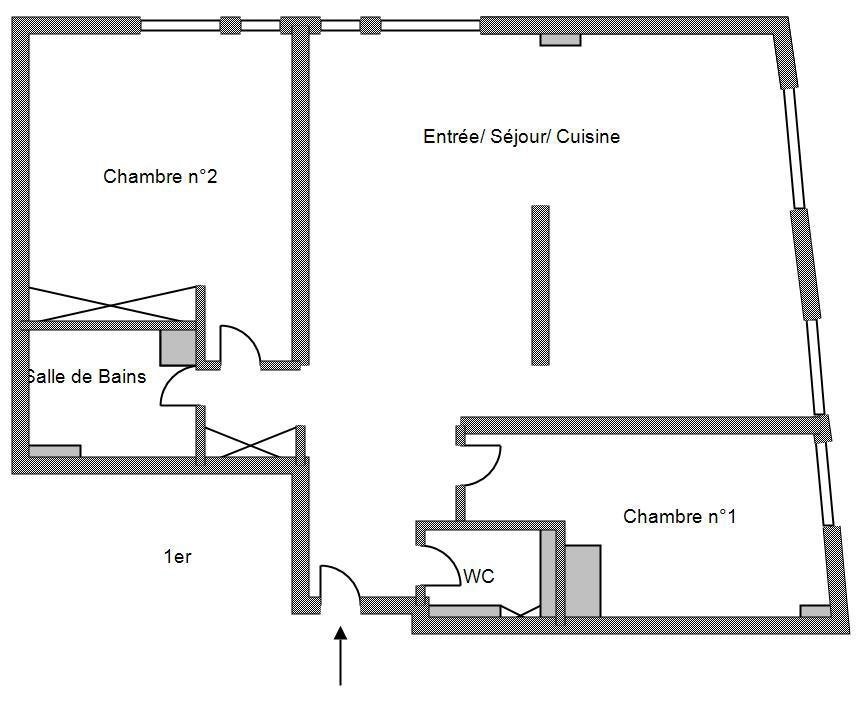 Achat Appartement, Surface de 63 m²/ Total carrez : 63 m², 3 pièces, Paris 18ème (75 018)