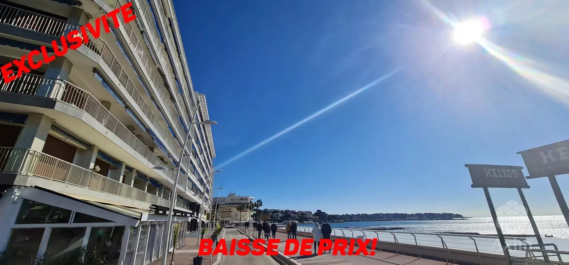 Apartment with sea view in front of Juan les pins beach.