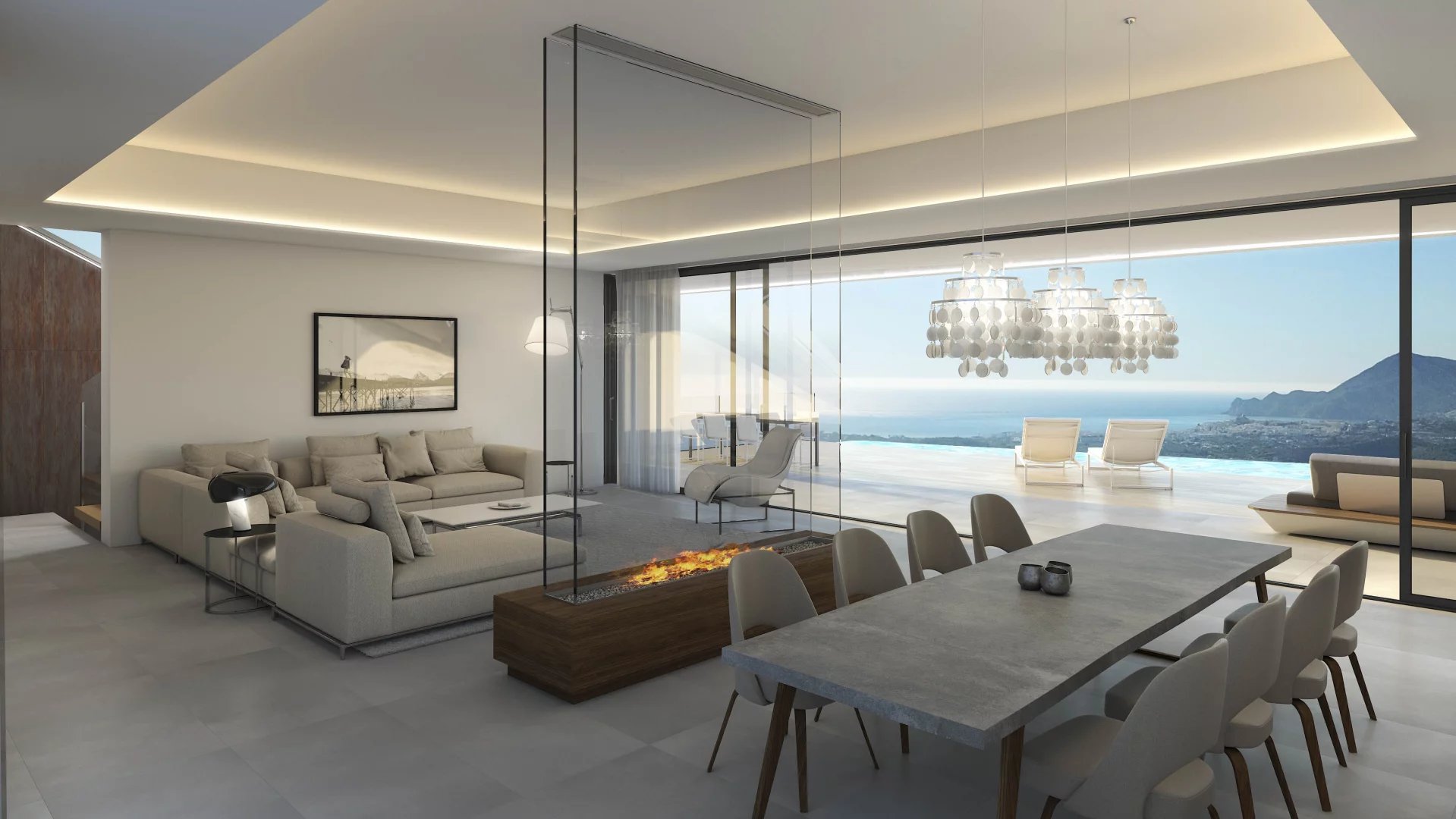 Villa in luxe stijl met panoramisch uitzicht op zee in Altea