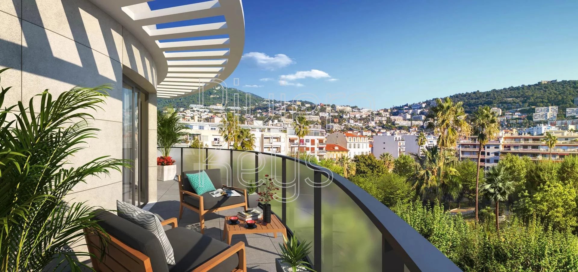 Nye leiligheter fra 1 til 4 rom, terrasse, åpen utsikt, i Nice sentrum