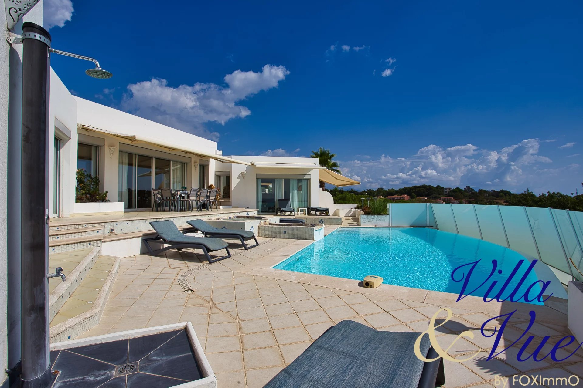 Villa Vue mer Panoramique , contemporaine, piscine, dominante, garage,