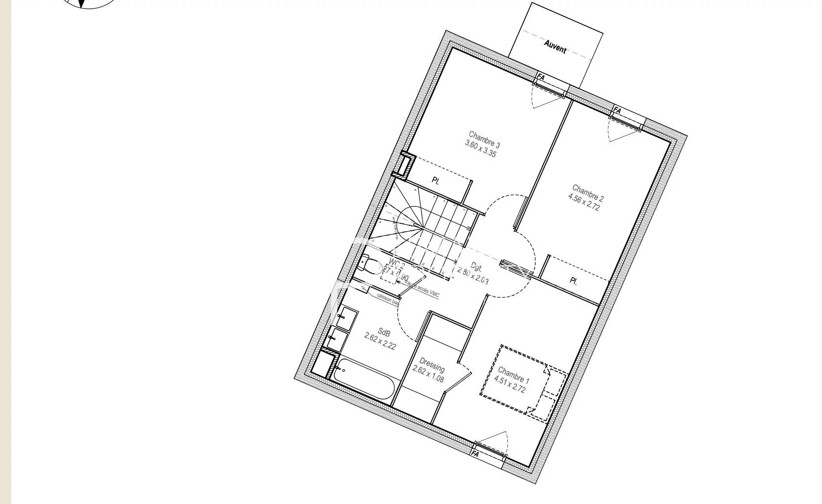 appartement de 101.81 m2 comprenant 4 pièces