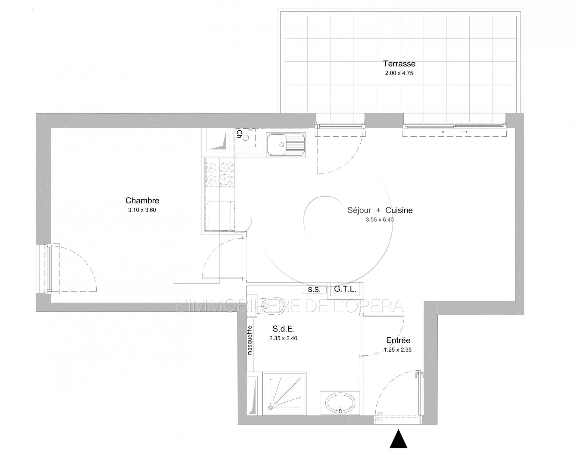 NICE  HAUT DE RIMIEZ- Appartement  2 Pièces de 41 m2 . Terrasse