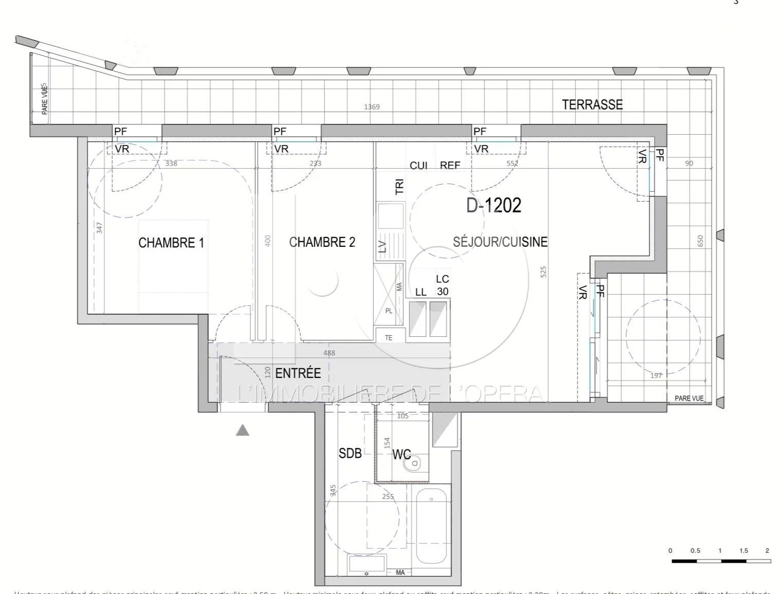 NICE - Appartement  3 Pièces  57m2 avec Terrasse 21 m2