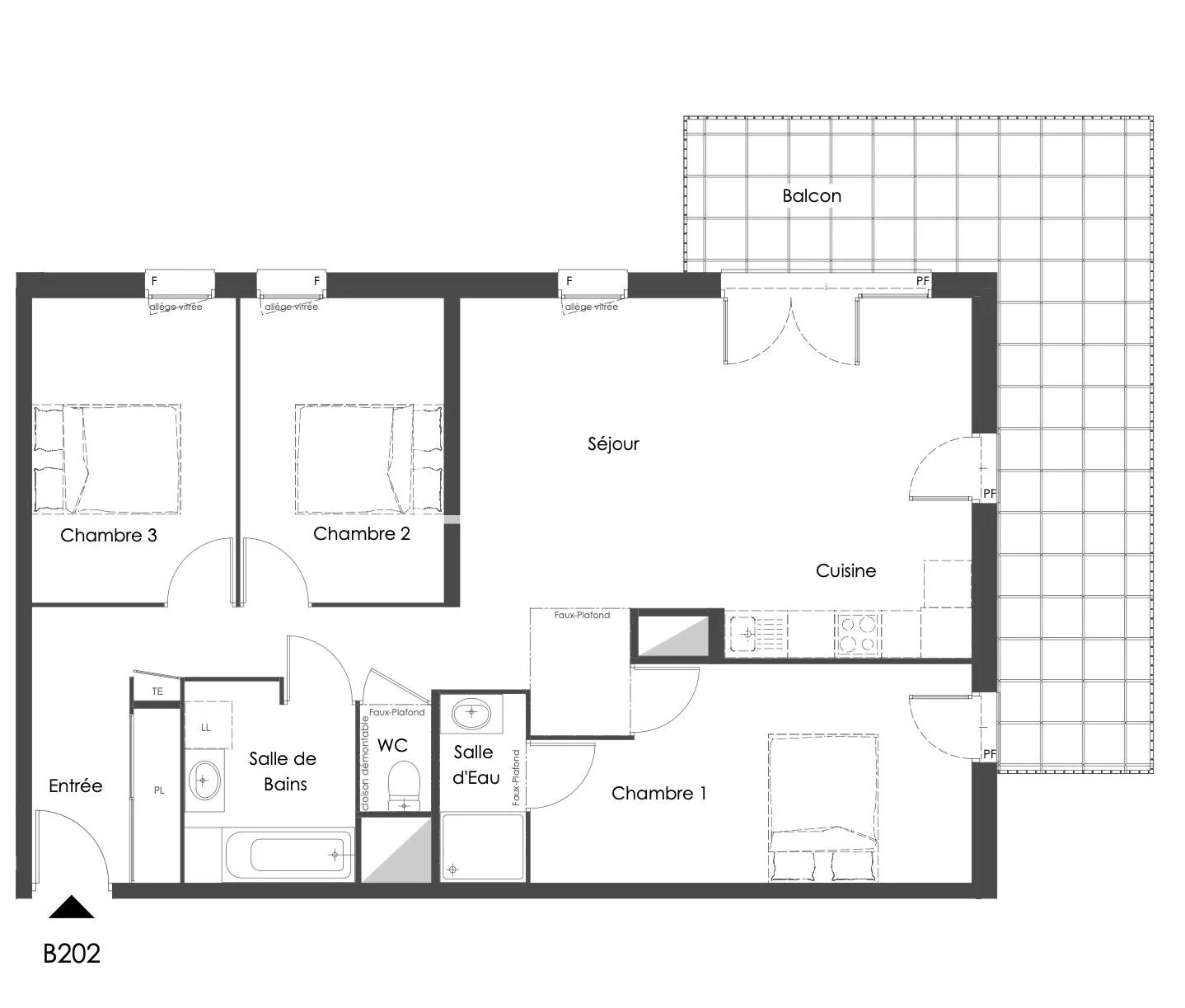 Vente de appartement d'une surface de 85.5 m2