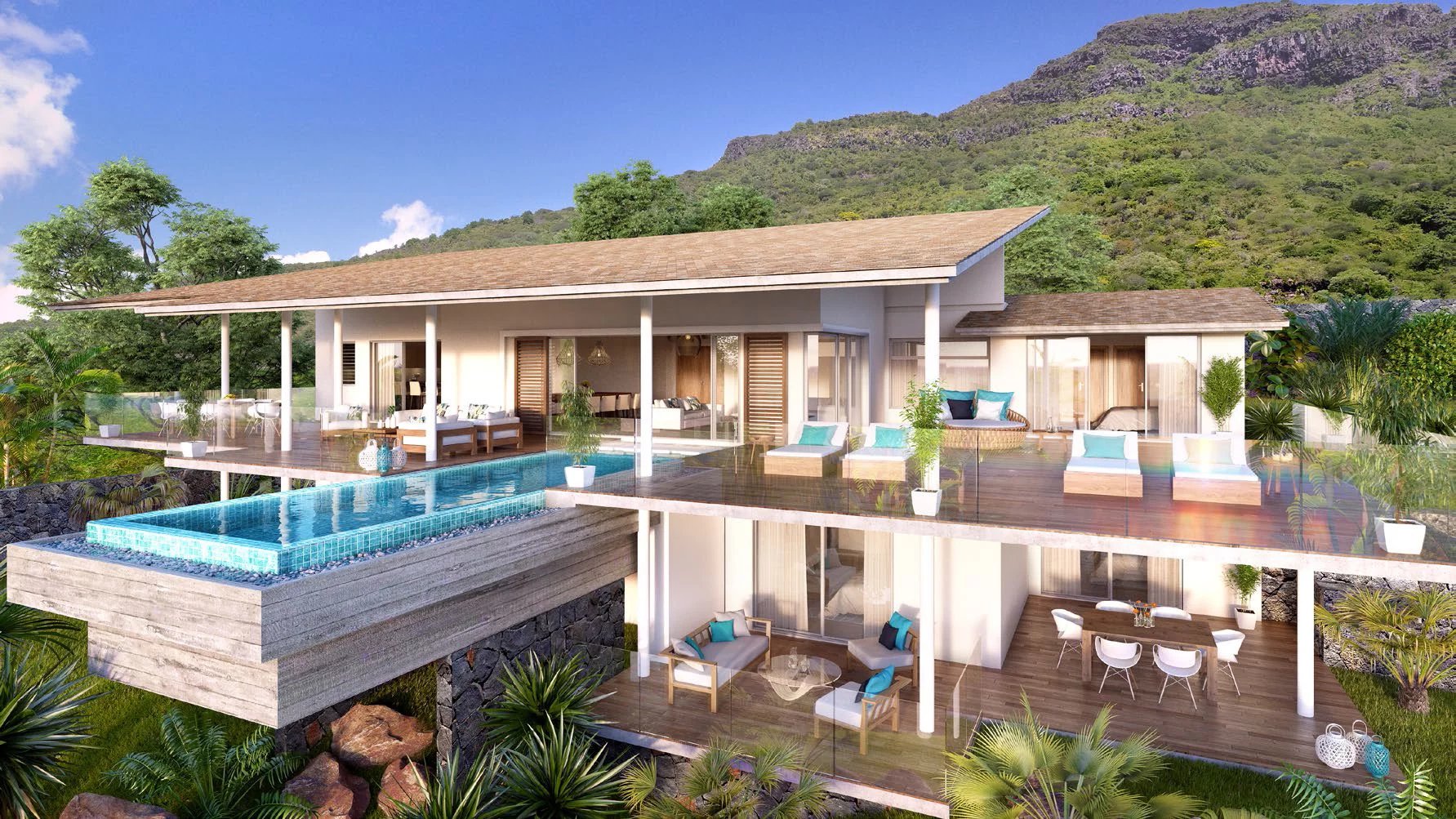 BLACK RIVER - Off-plan - Villa with view on the Morne - 4 bedrooms