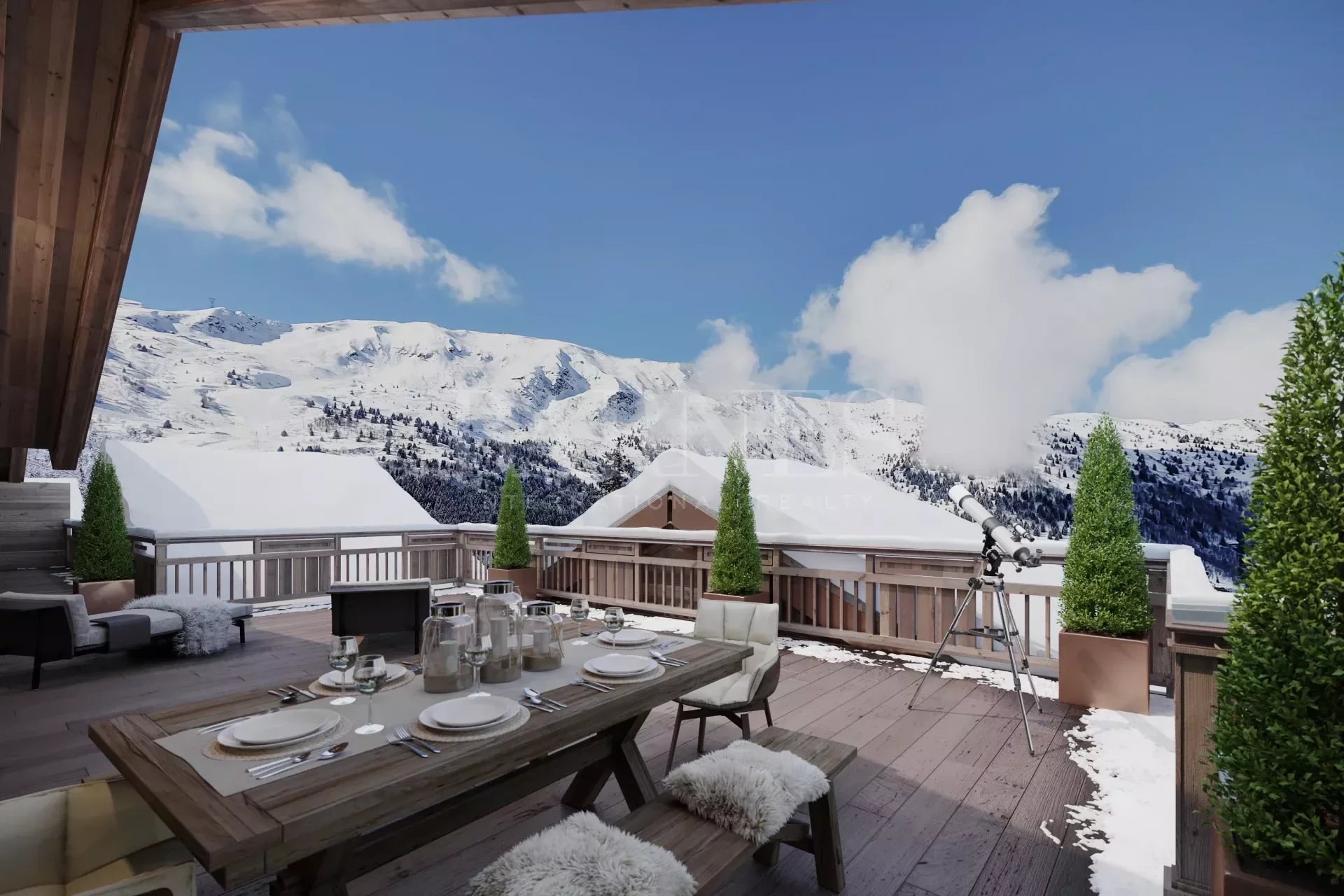 Méribel-Morel- Skis aux pieds- Lancement exclusif Résidence neuve Lac Bleu - Appartement 602: Duplex 228 m²  5 chambres
