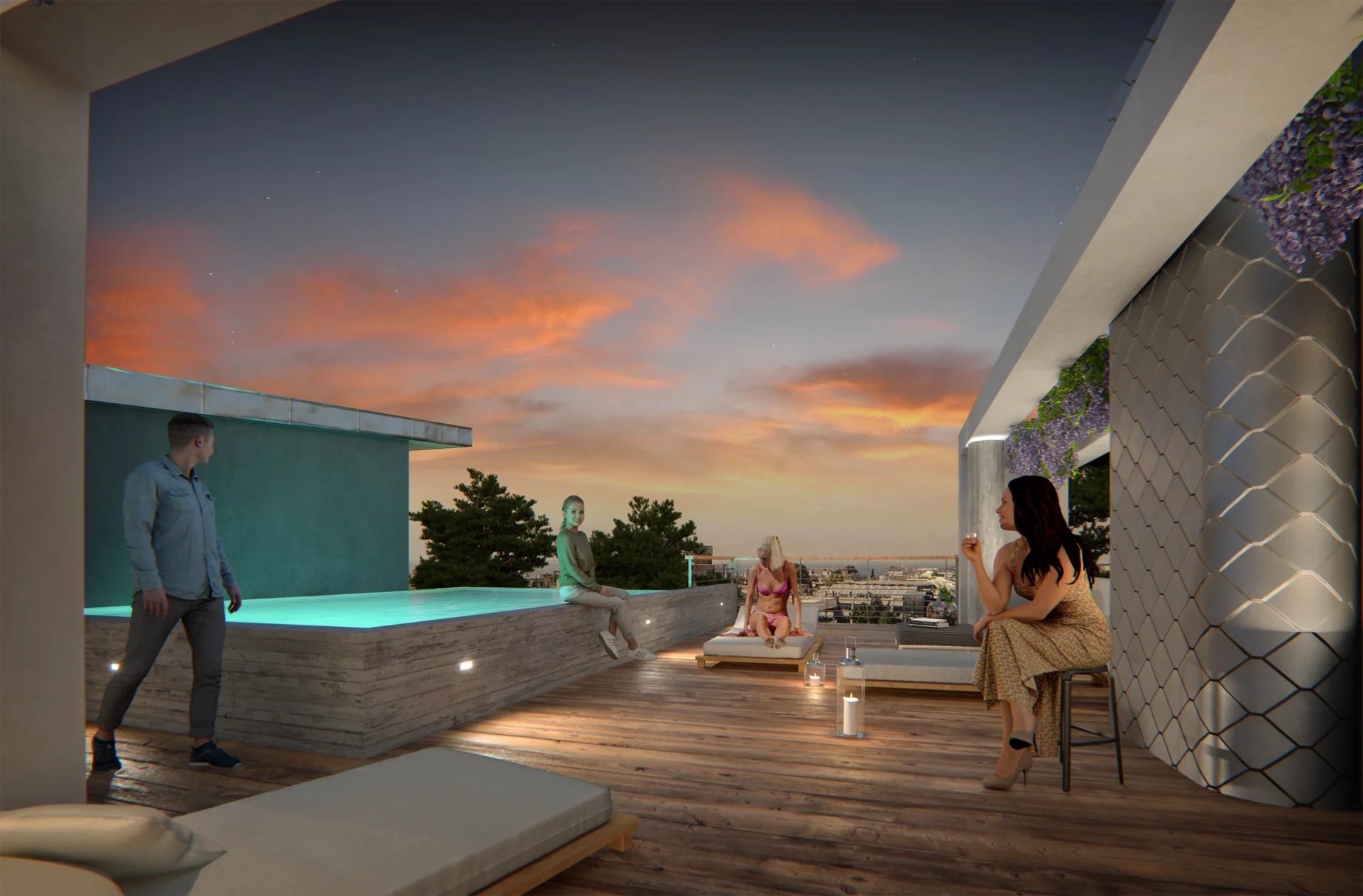 Luxury duplex under construction for sale in Kato Glyfada, with exclusive use of 17sqm swimming pool.