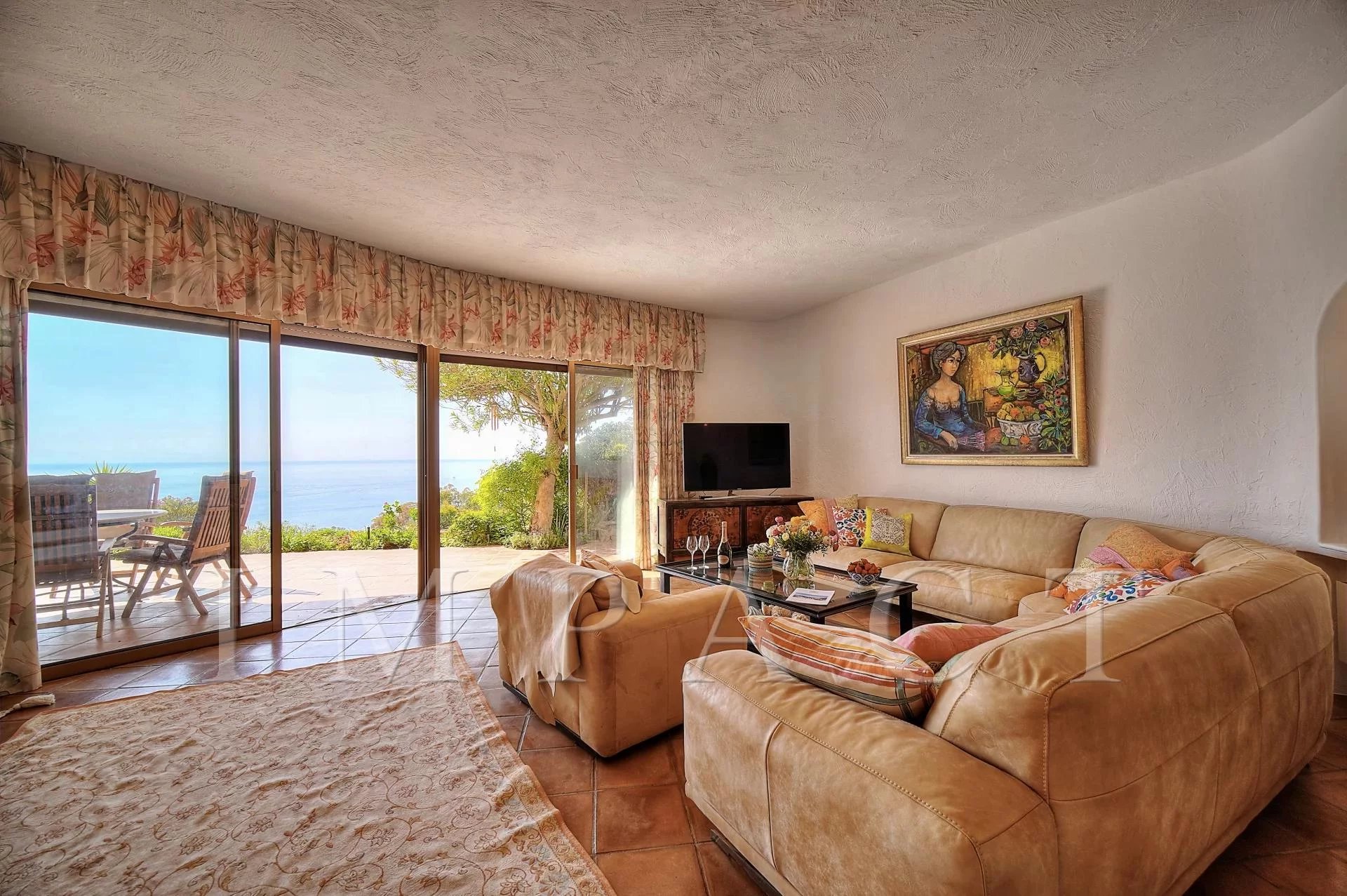 large living room with sea view cannes 