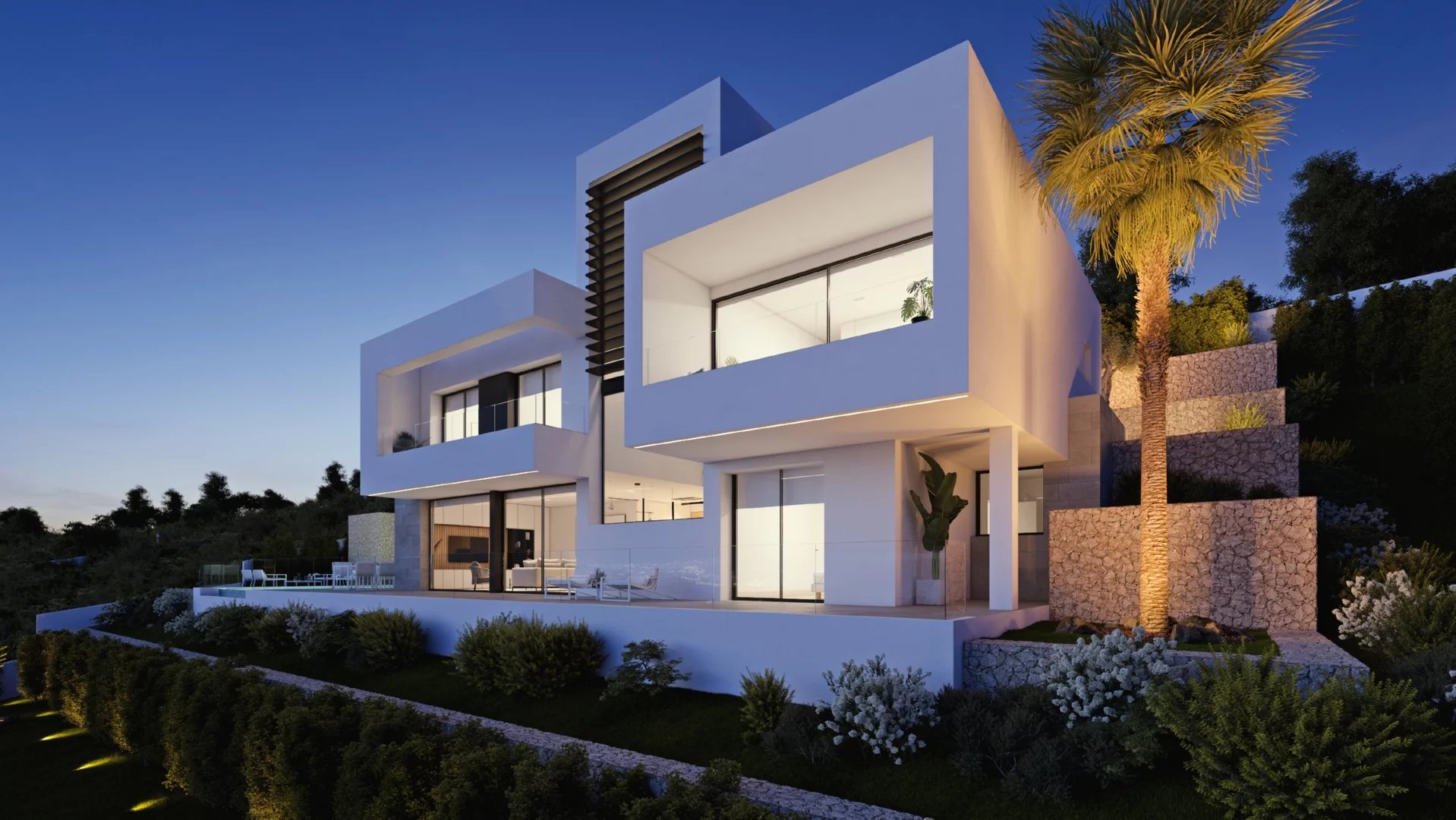 New built villa with impressive sea views