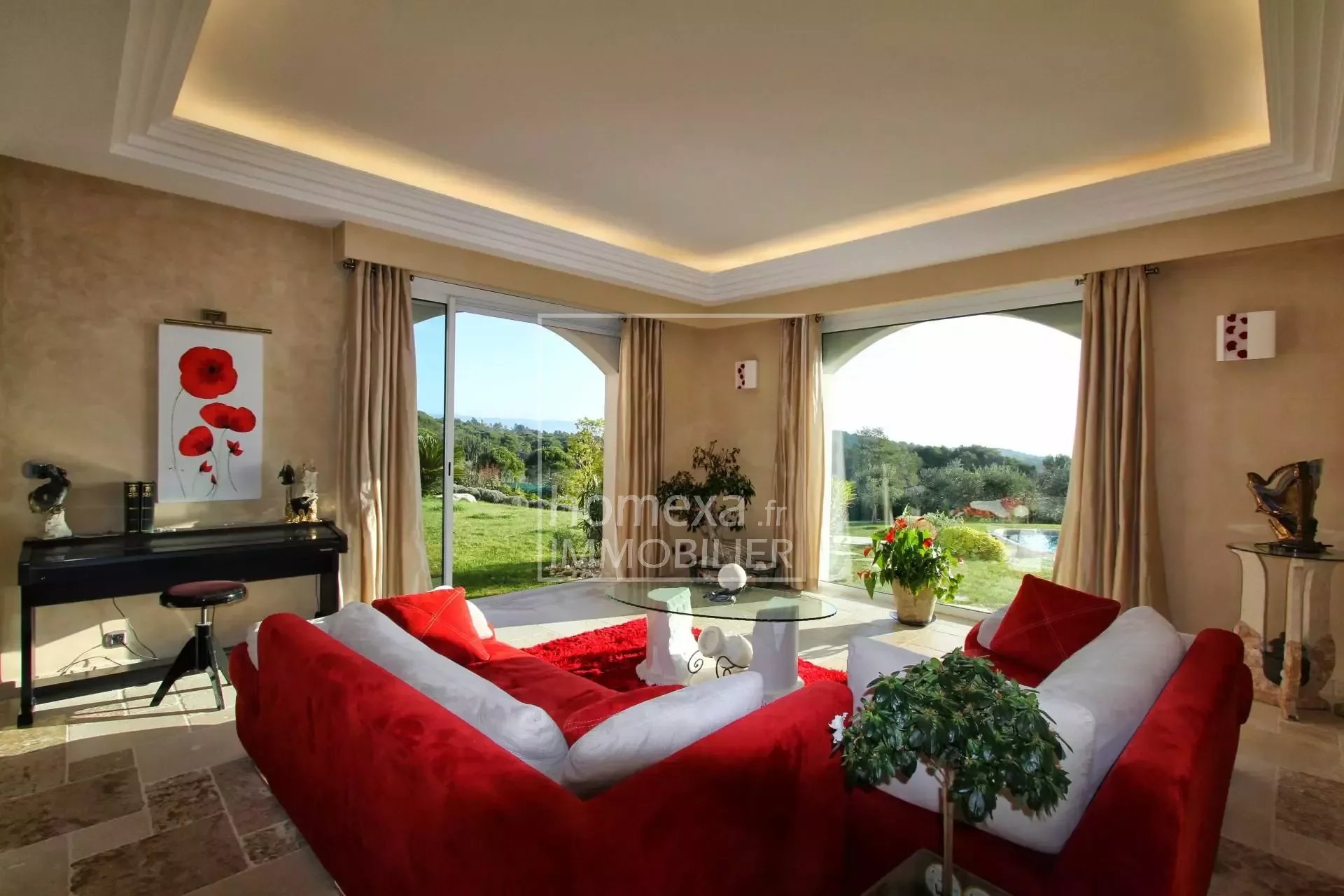 prestigious property mougins : lounge area view