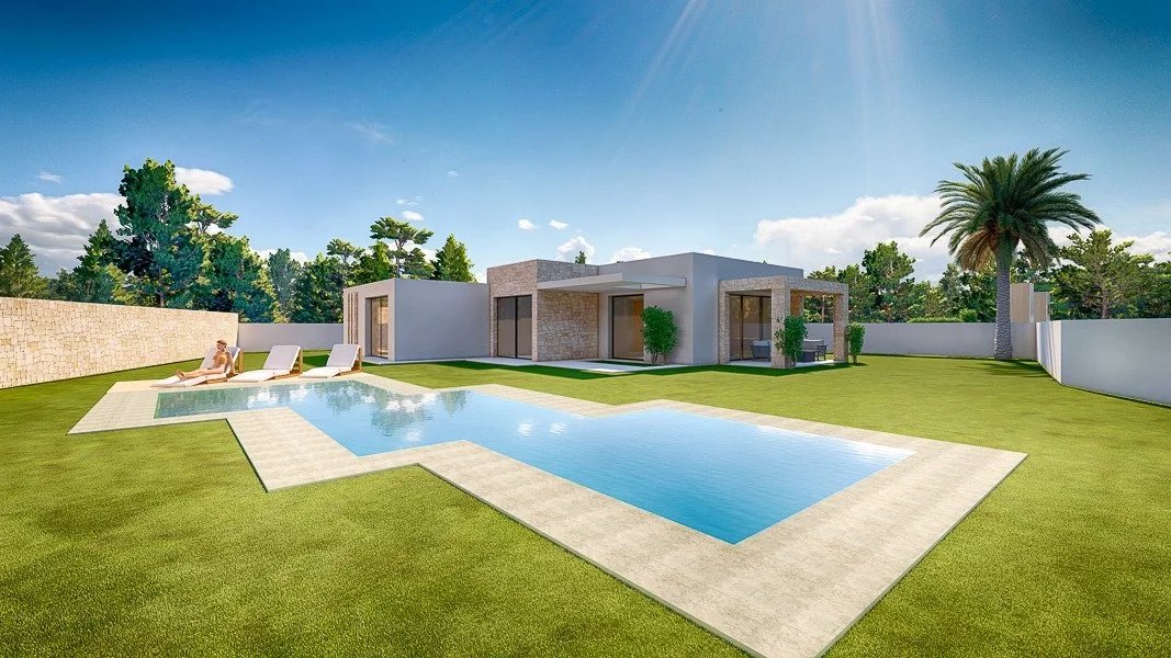 Nieuwe en moderne villa met open uitzicht