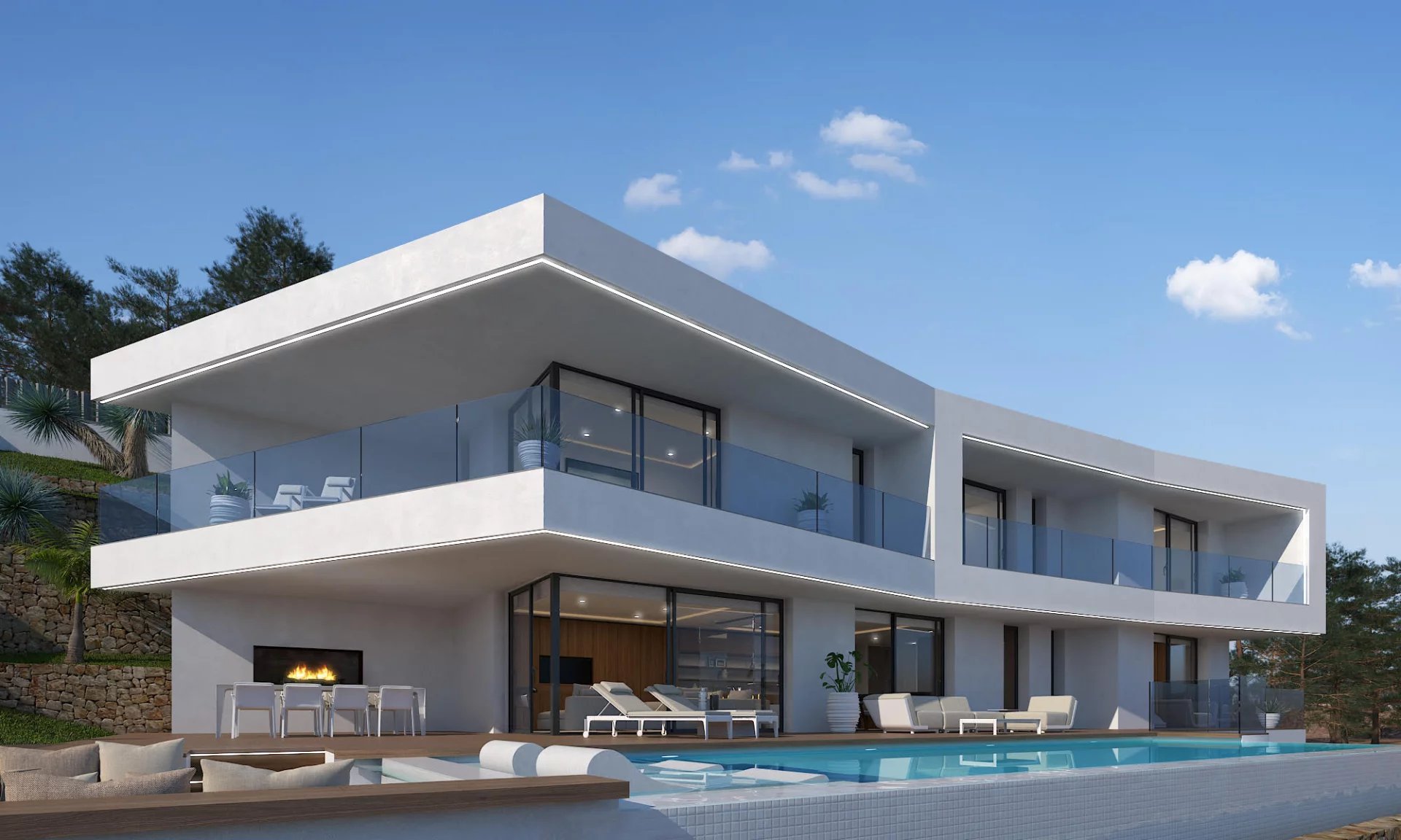 Prachtige moderne luxe villa met zeezicht te koop in Javea
