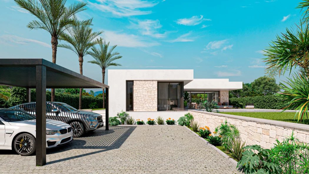 Moderne nieuwbouw villa met zeezicht te koop in Denia