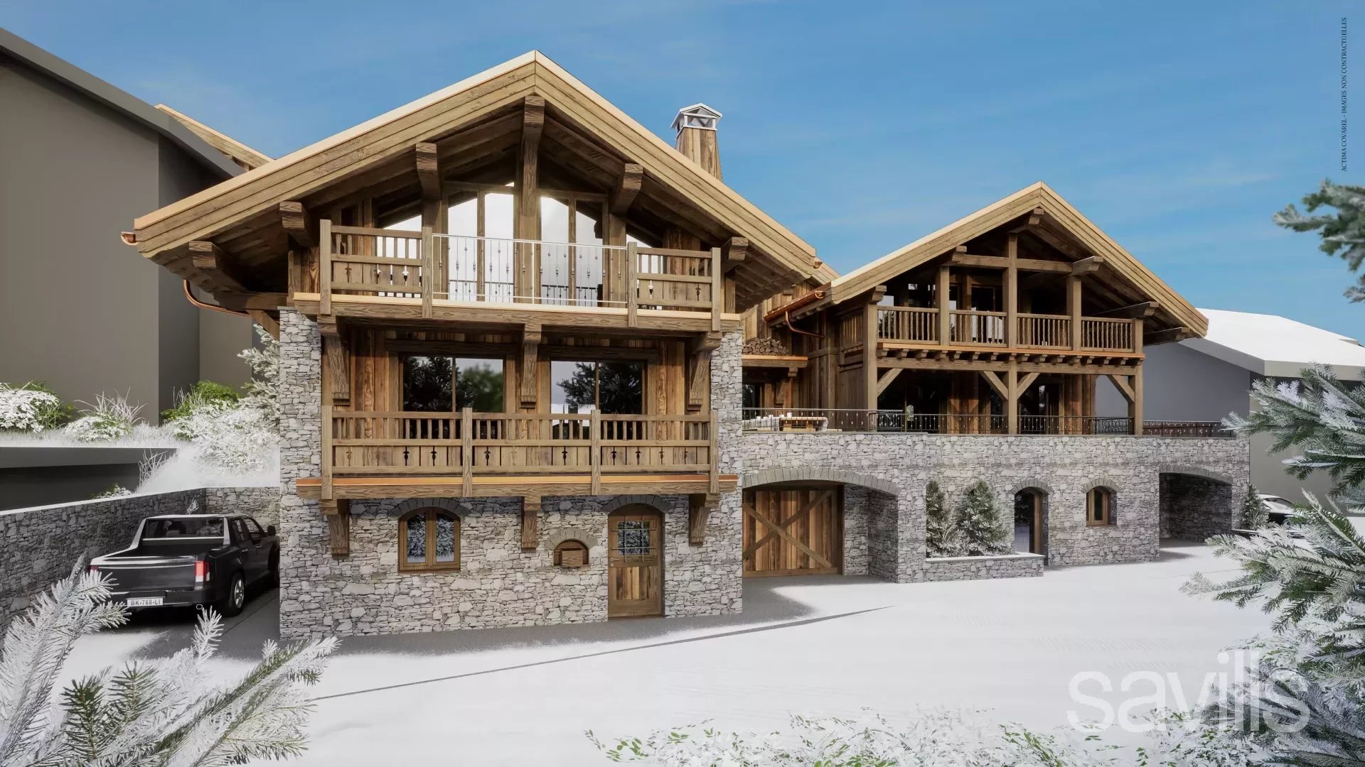 Newly built chalet of 217 sq m situated in an exclusive development in the quiet Raffort hamlet, ideally situated for Méribel centre.