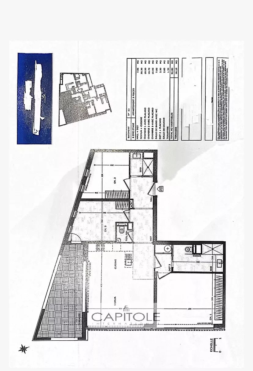 A vendre, ANTIBES, PROCHE PLAGE PONTEIL, appartement 4 PIECES  92 m², terrasse, double garage