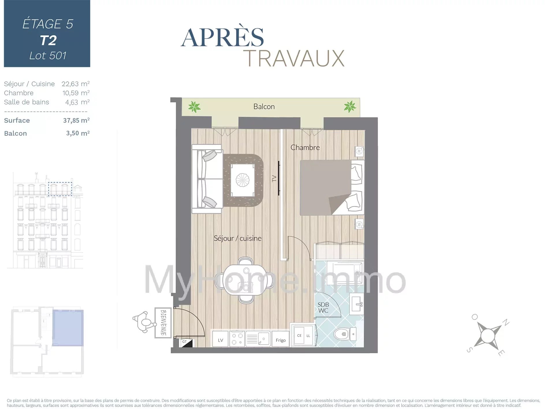 Vente Appartement 38m² 2 Pièces à Nice (06000) - Myhome.Immo