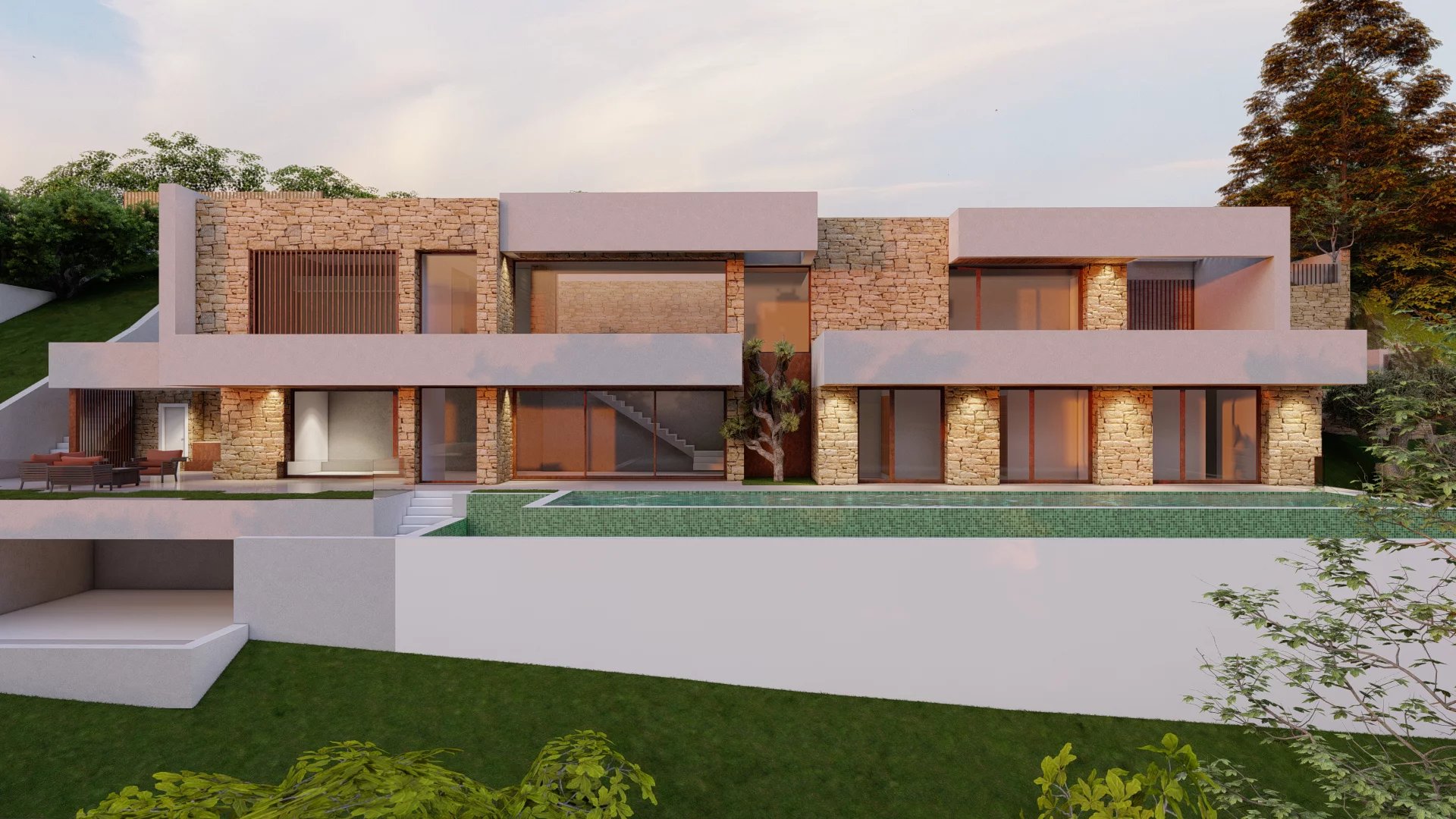 Spacious new-build villa with beautiful sea views