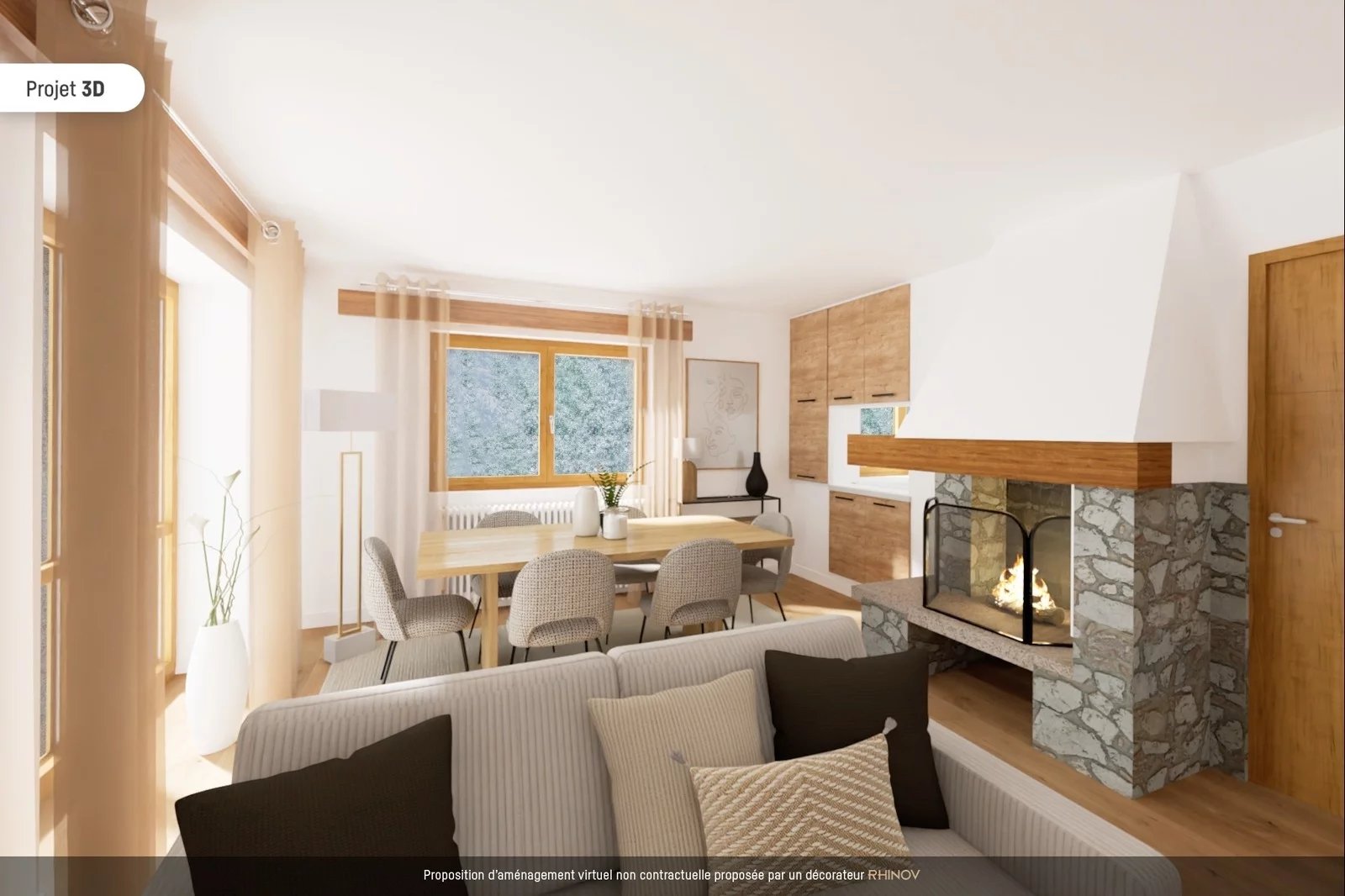 3-BEDROOM APARTMENT WITH FIREPLACE