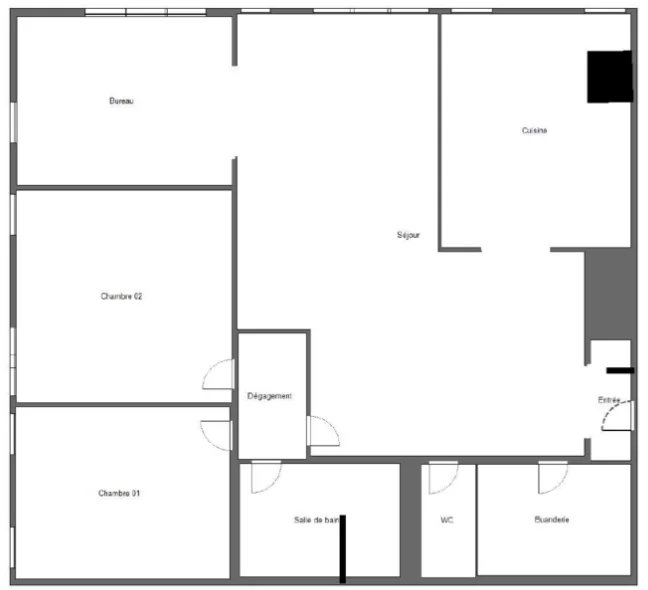 Achat Appartement, Surface de 84 m²/ Total carrez : 84 m², 4 pièces, Paris 19ème (75 019)