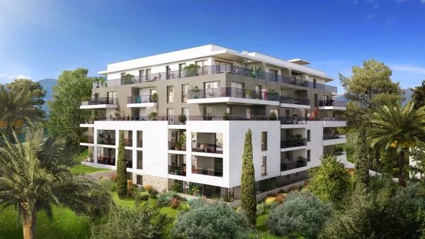 Antibes, 2 new bedrooms flat with a south terrace & 1 garage
