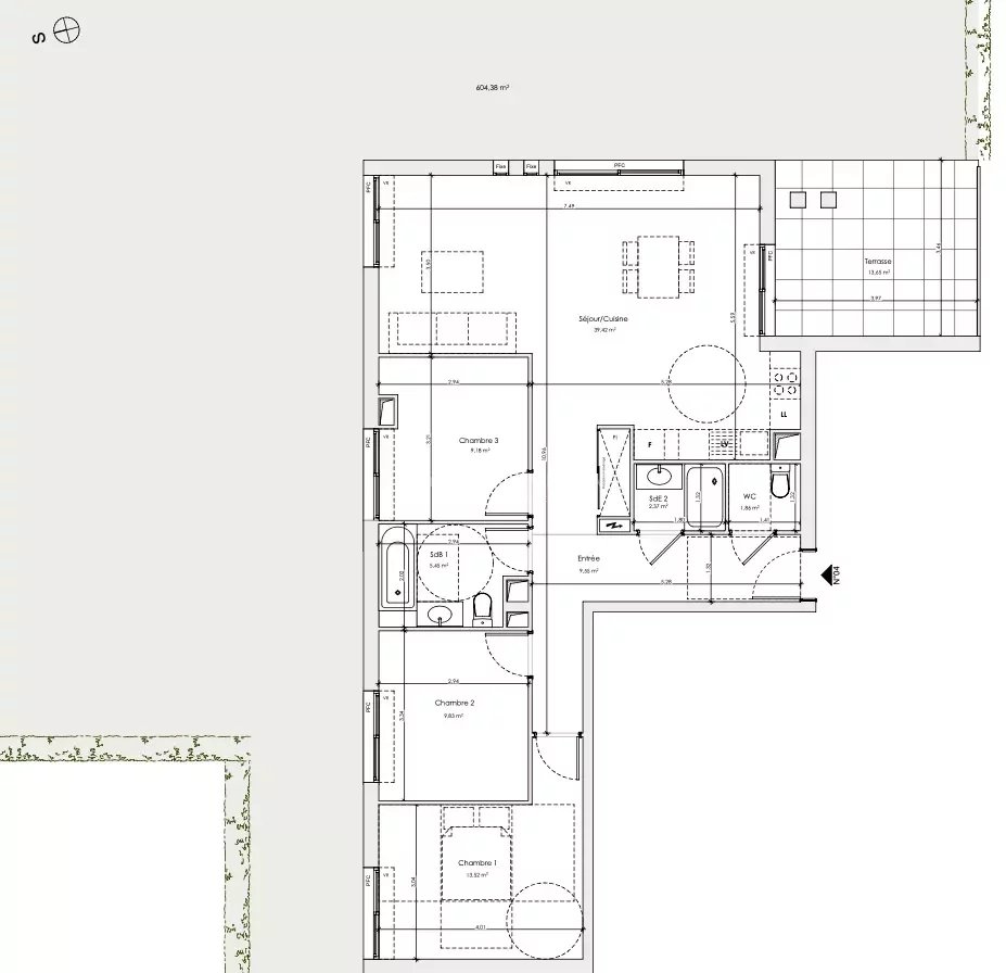 VALBONNE - Programme neuf - Appartement 4 pièces avec grand jardin dans résidence de standing - Lot 4