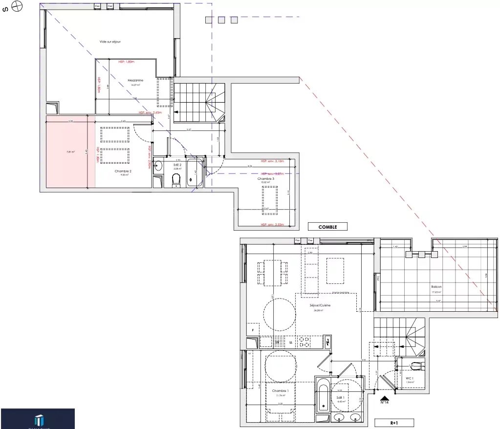 VALBONNE - Nybyggprogram - 5-roms duplex-leilighet med terrasse og gangavstand til landsbyen