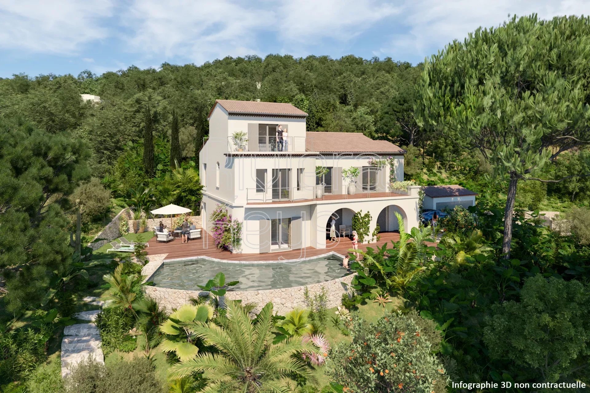 Maison 5 chambres, à 300 m de la mer, vue Golfe de St-Tropez, Les Issambres