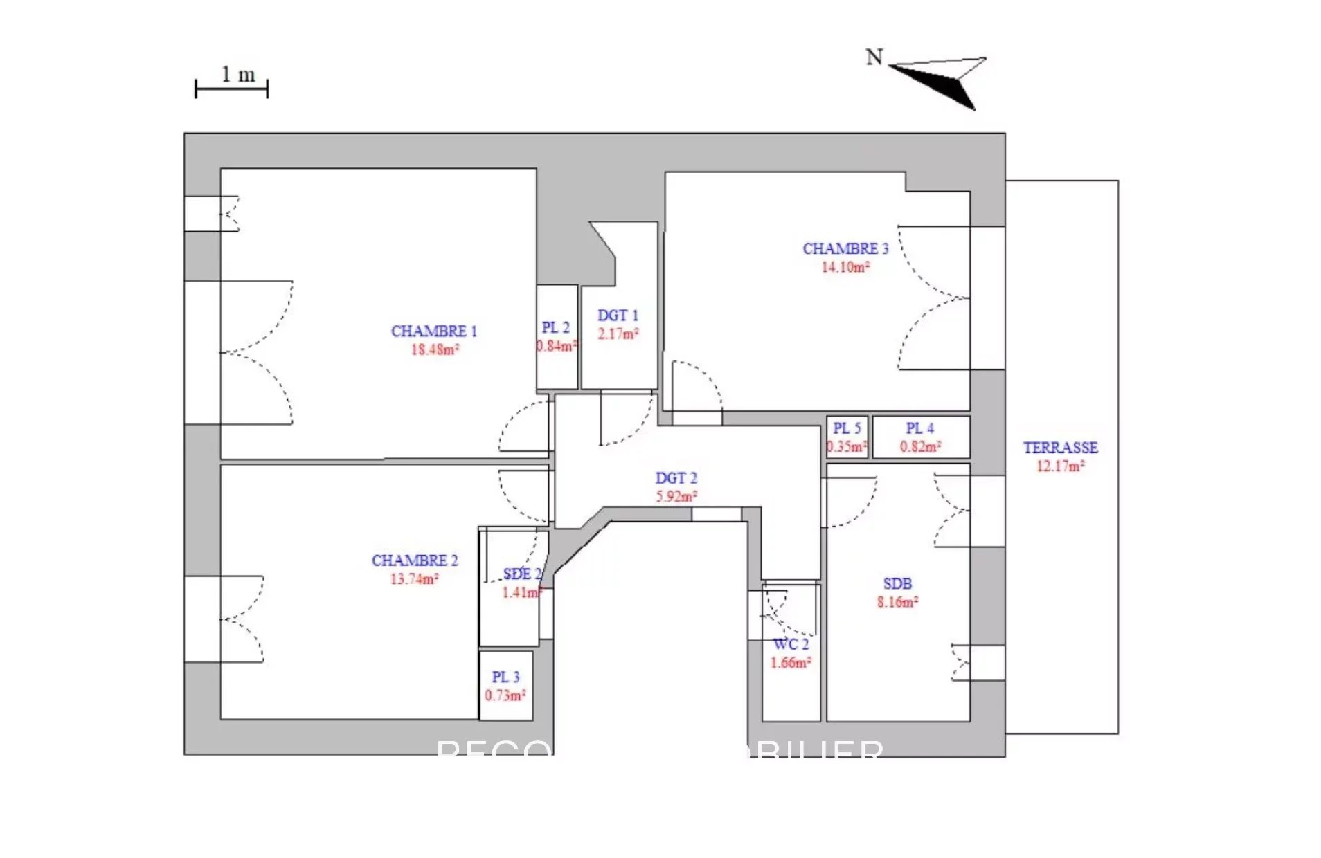 Appartement T5 de 150m2 - terrasse -13006 - Paradis /Sylvabelle